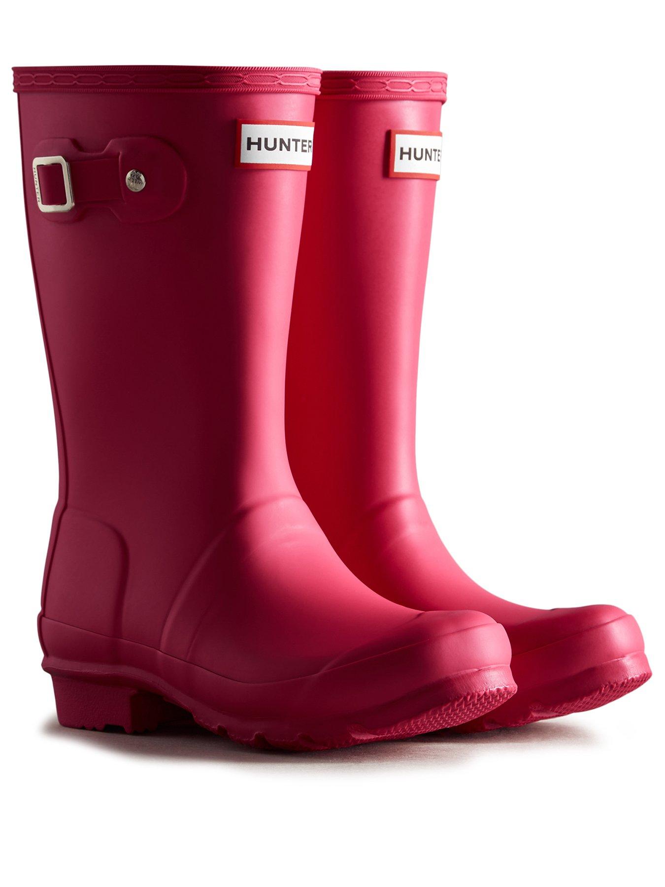 Image 2 of 4 of Hunter Original Big Kids Matte Wellington Boots - Pink