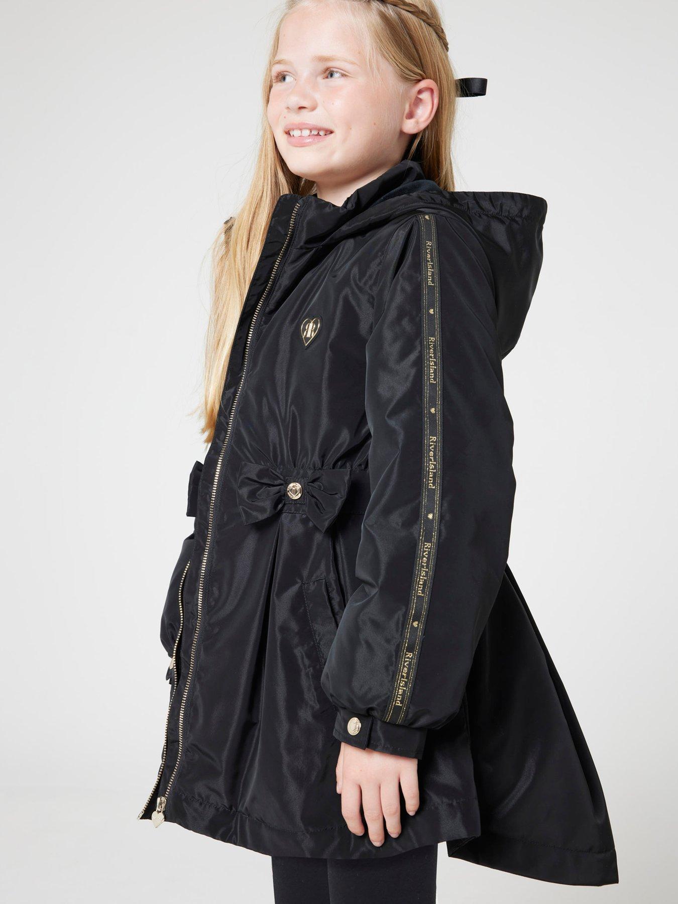 river-island-older-girl-elasticated-hooded-rain-coat-blackstillFront