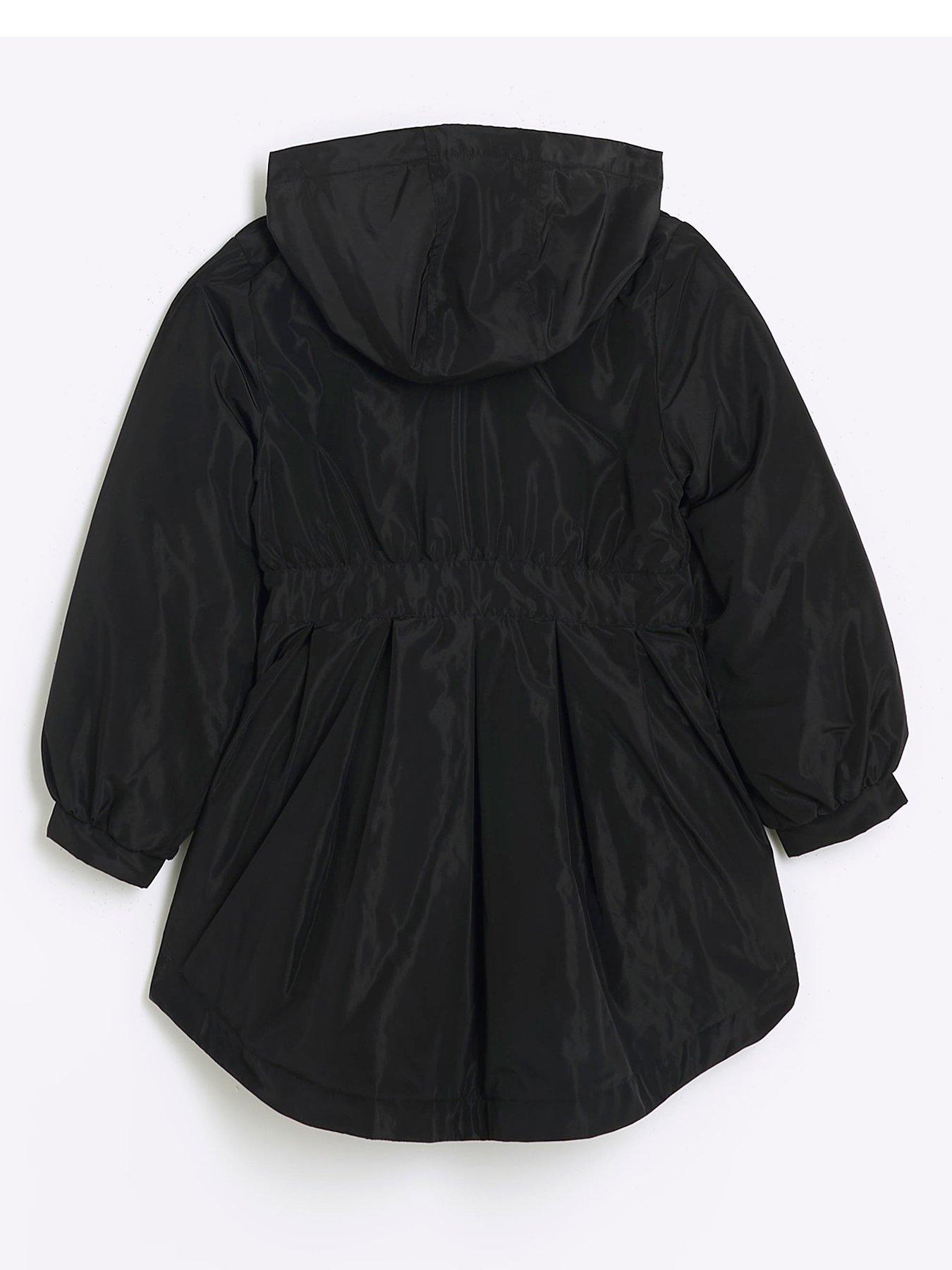 river-island-older-girl-elasticated-hooded-rain-coat-blackback