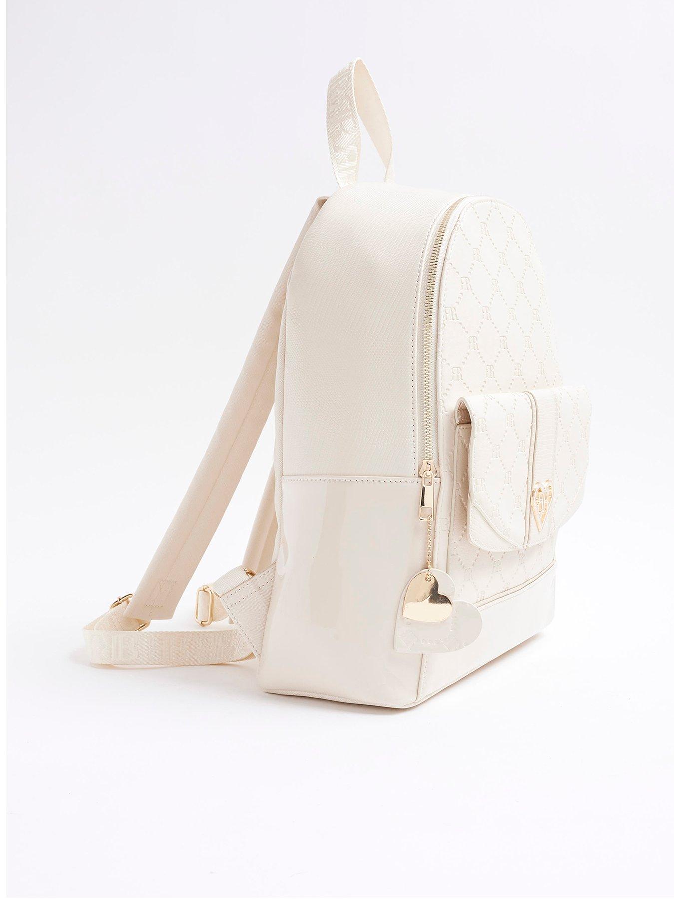 Embossed Monogram Backpack Cream