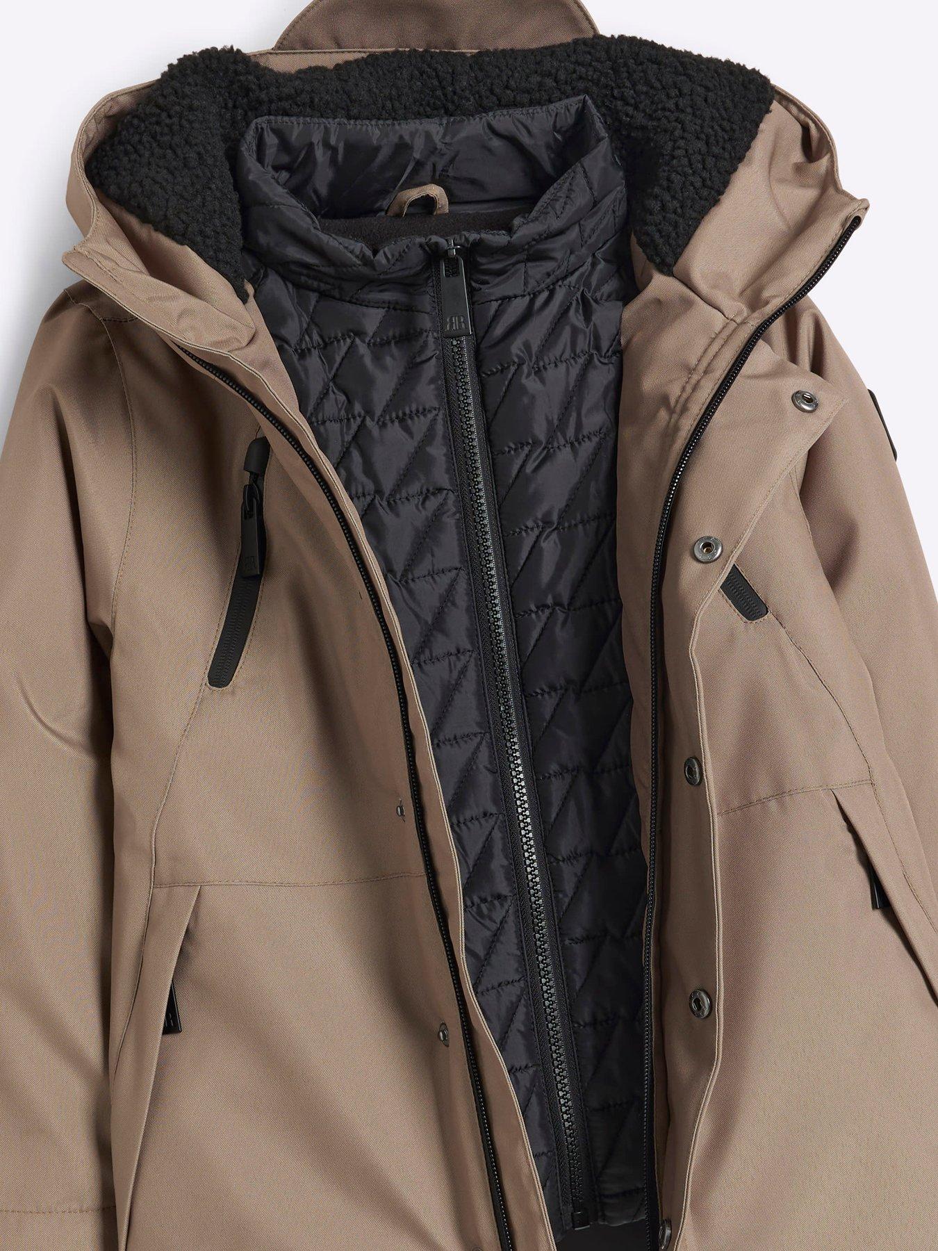 Image 4 of 4 of River Island Older Boy Parka Coat - Beige