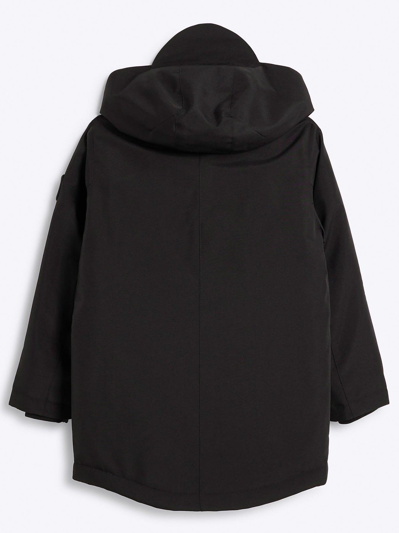 Image 2 of 4 of River Island Older Boy Parka Coat - Black