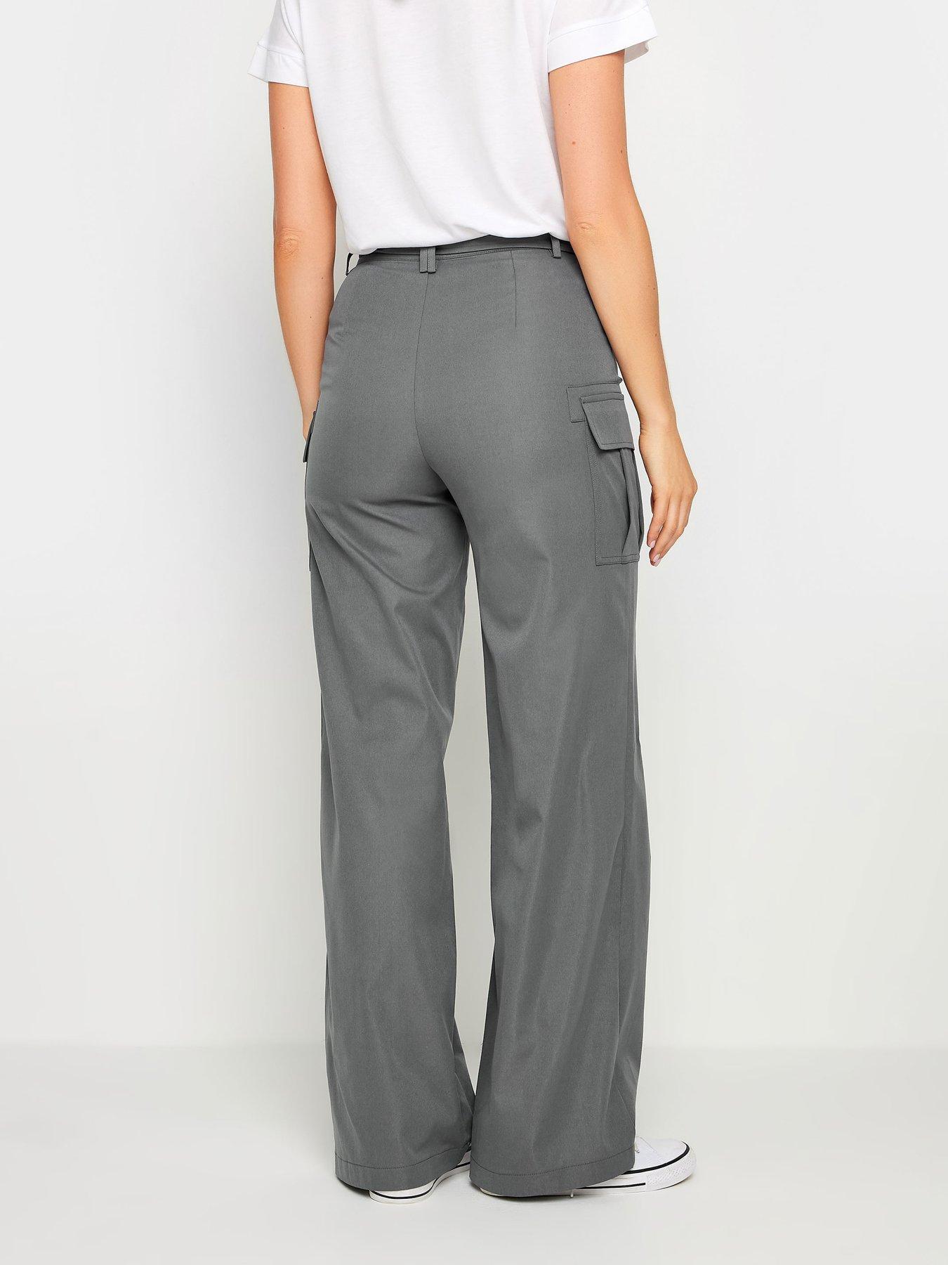 Image 2 of 3 of Long Tall Sally Tall Belted Wide Leg Trousers - Grey