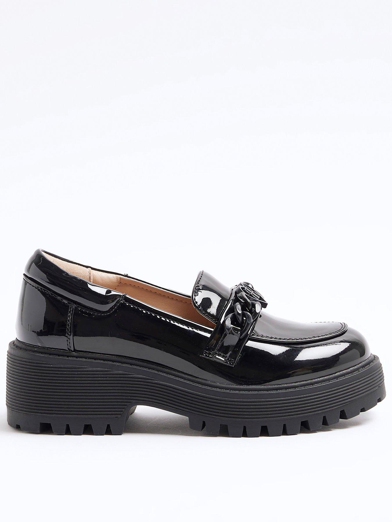 river-island-girls-patent-chain-heeled-loafers-black