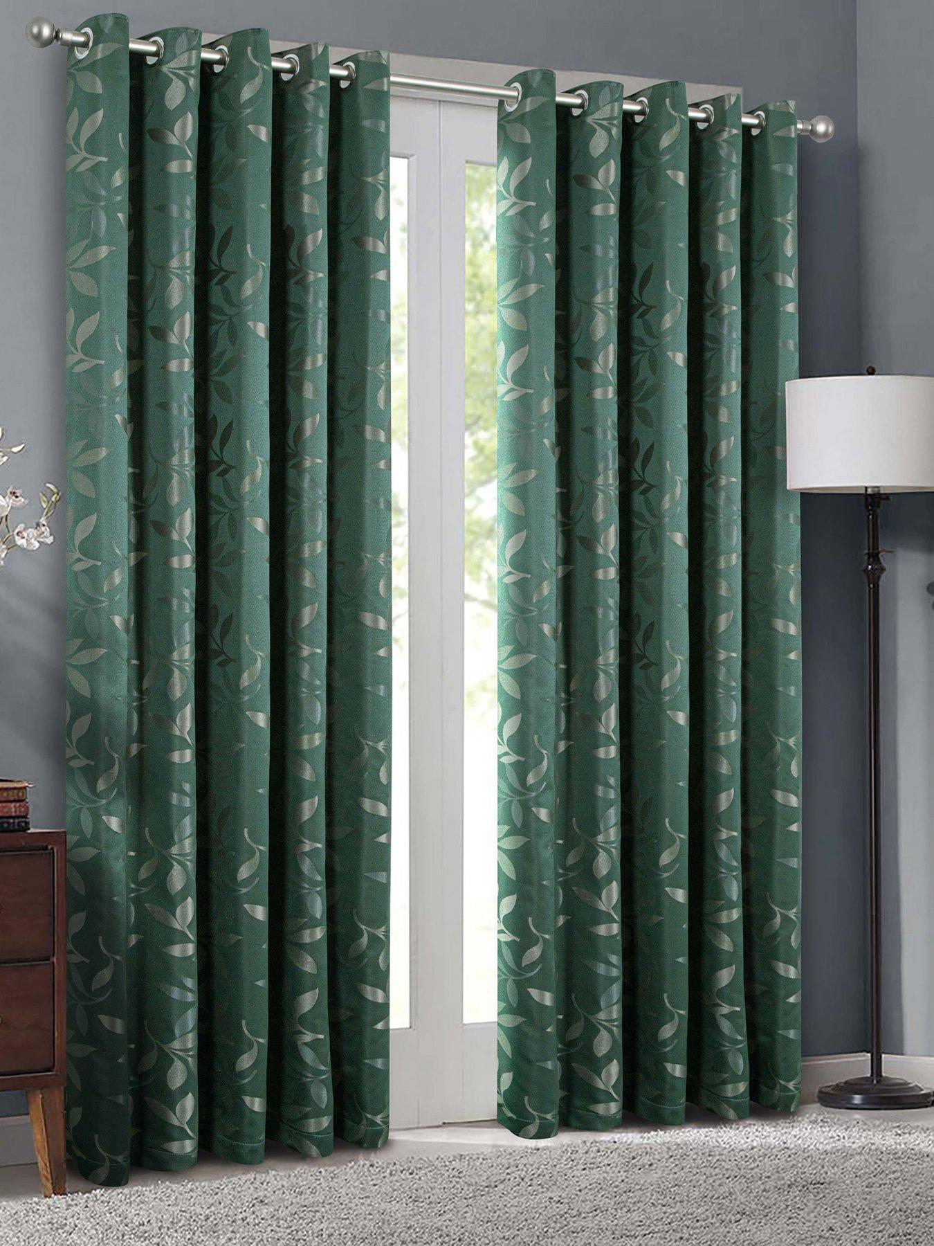 very-home-lorenzo-leaf-eyelet-curtains