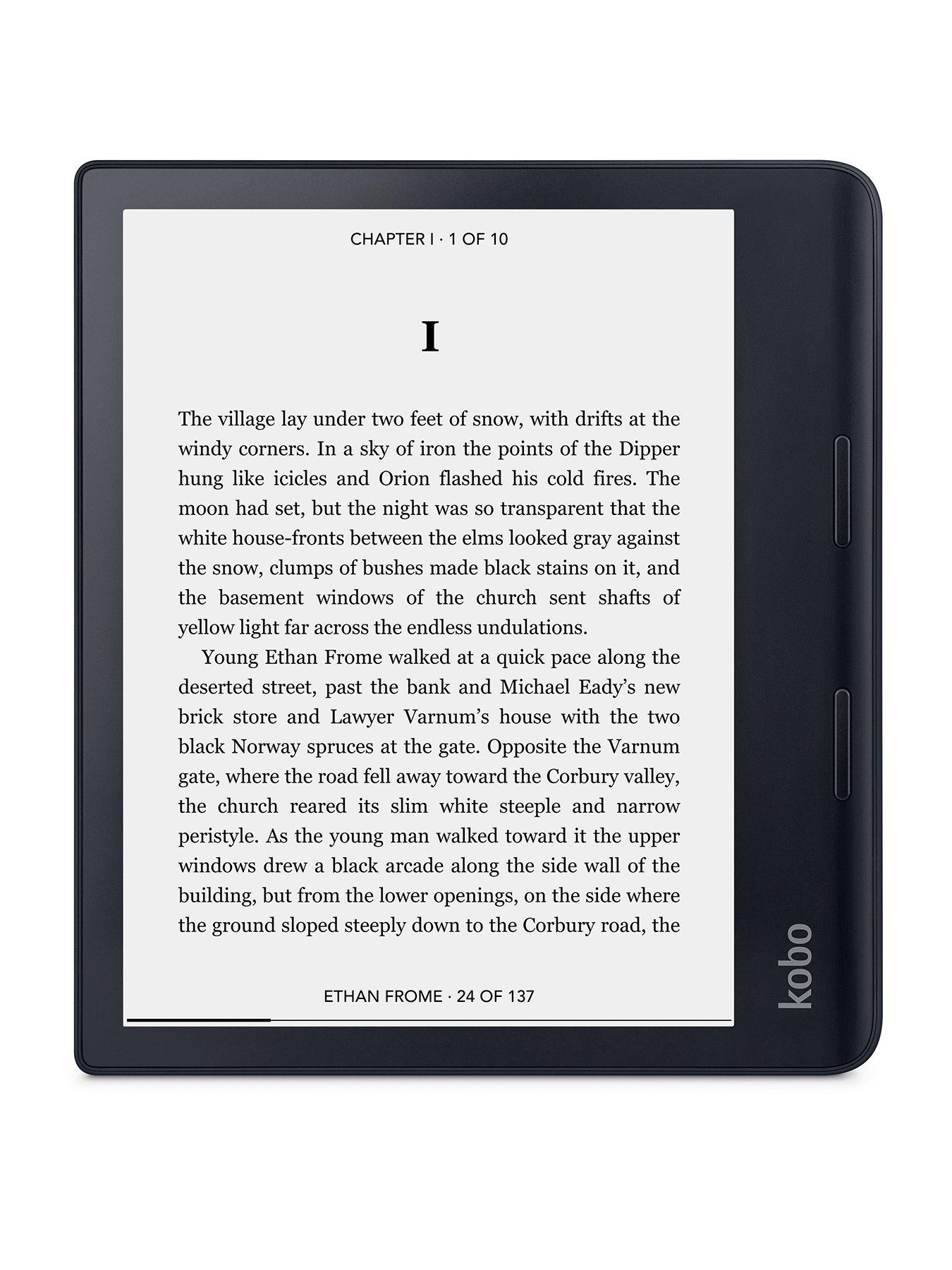 kobo-sagenbsp8-inch-hd-ereader--nbspe-ink-carta-1200-touchscreen-comfortlight-pro-and-bluetoothstillFront