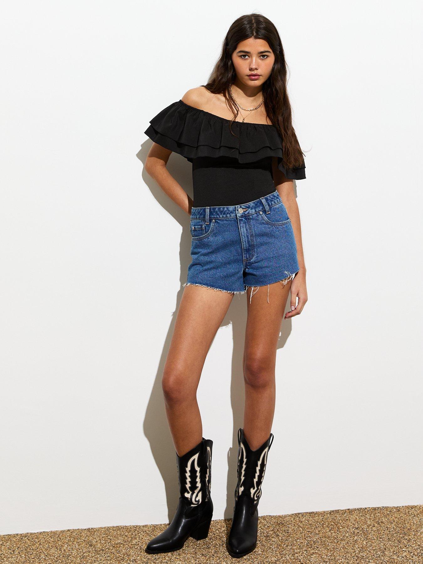 new-look-black-frill-off-shoulder-bardot-bodysuitback