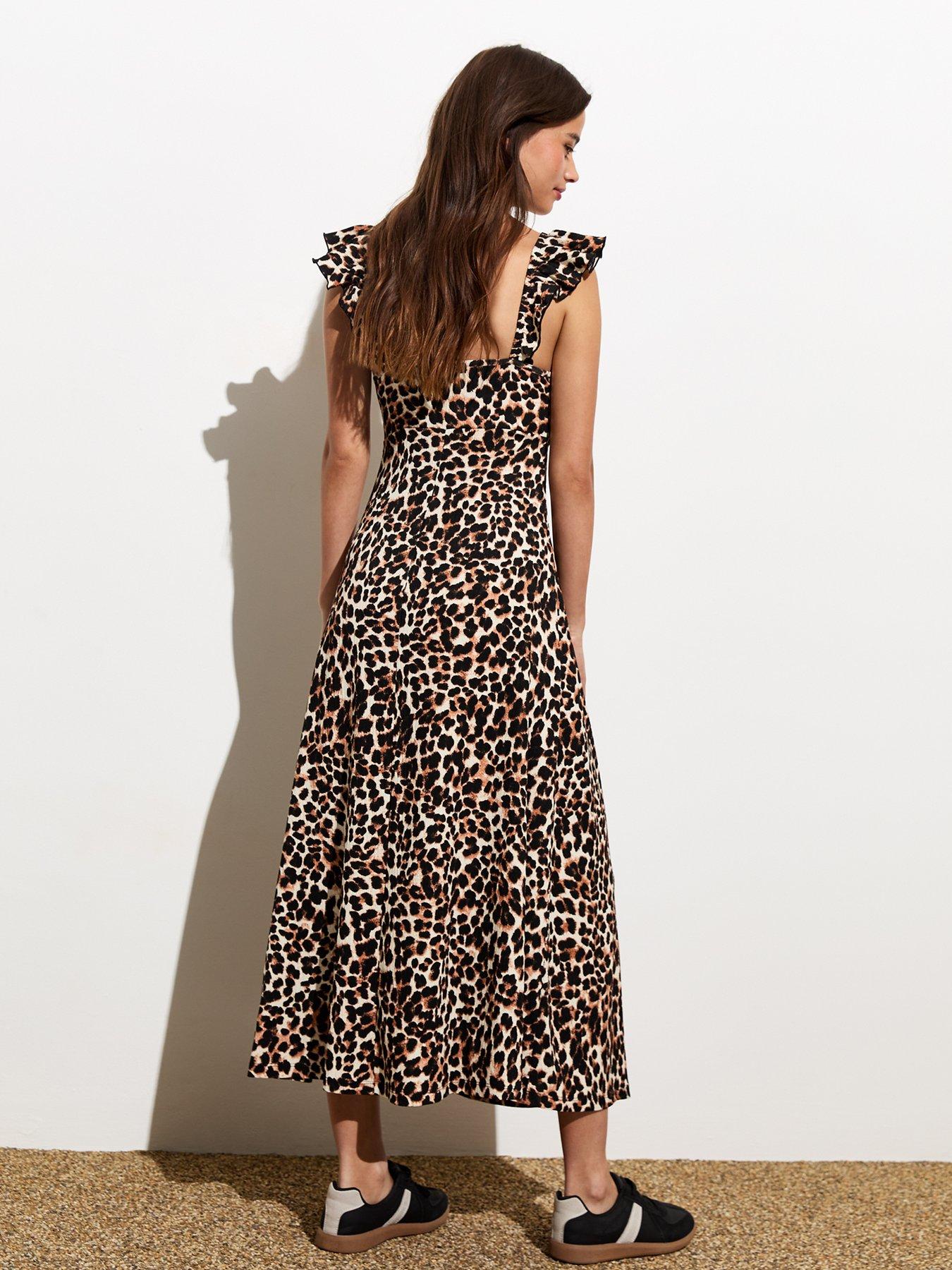 new-look-animal-ruched-front-midi-dress-brownprintstillFront