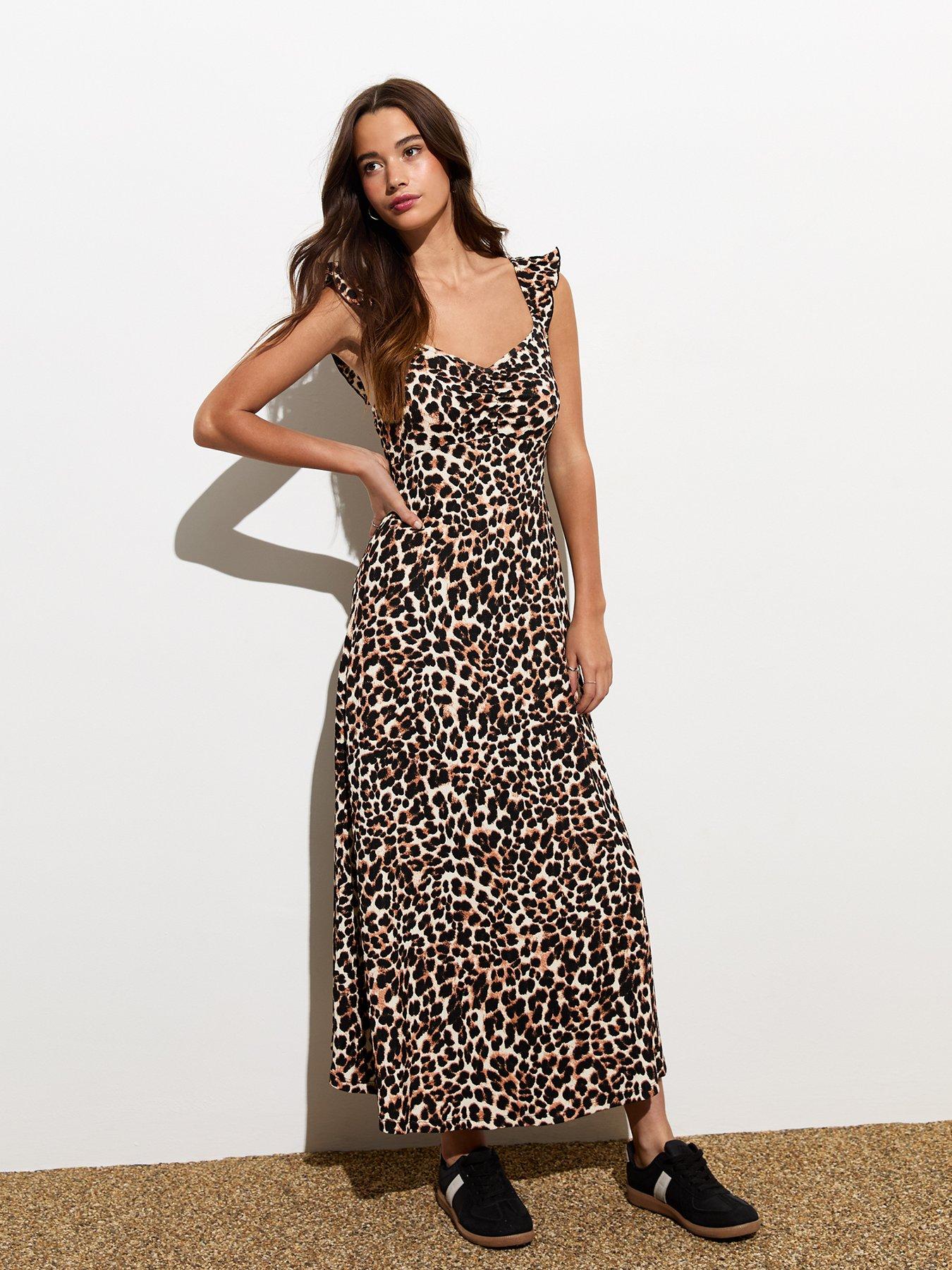 new-look-animal-ruched-front-midi-dress-brownprintback