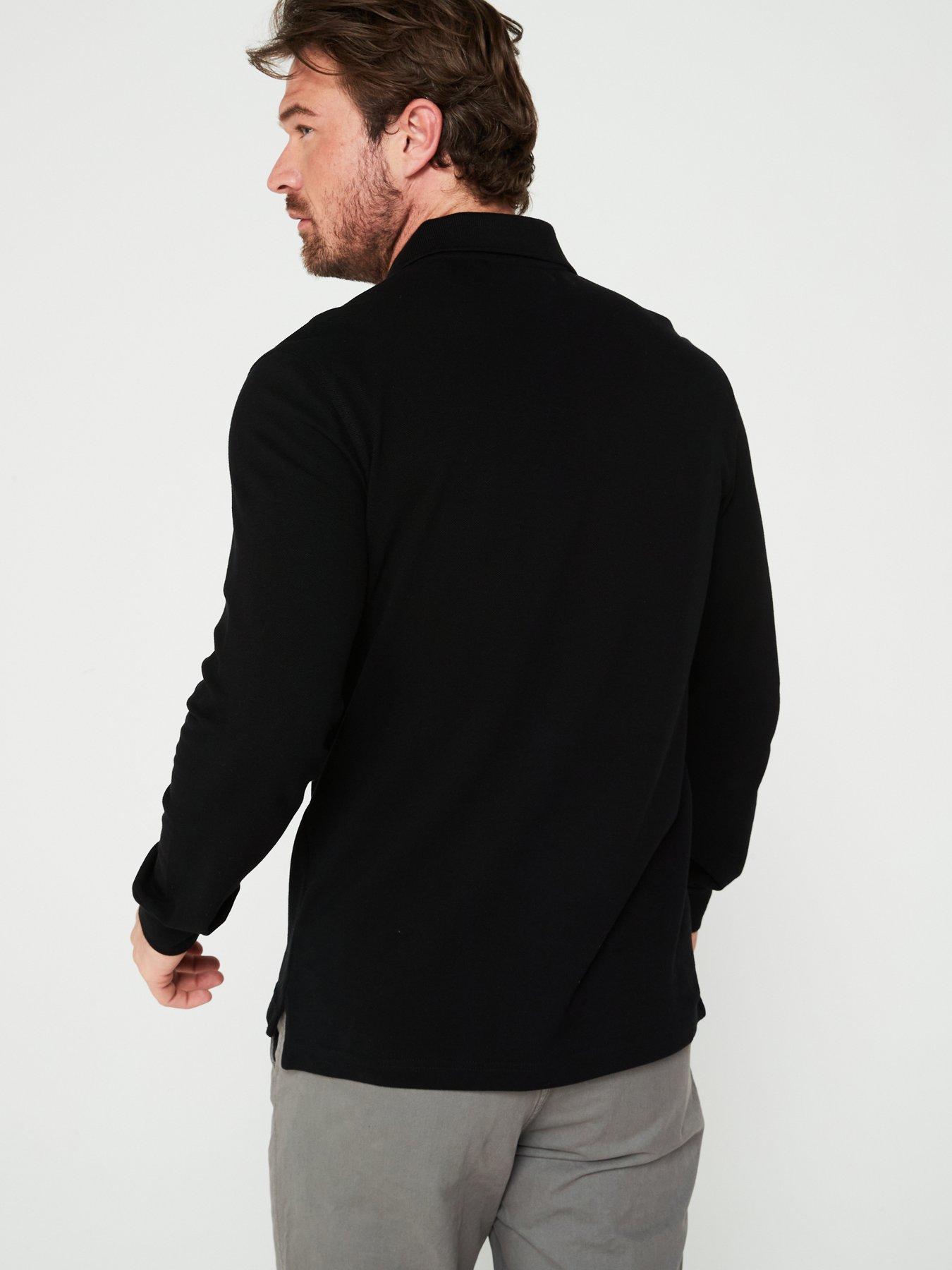 Image 2 of 4 of Belstaff Patch Logo Long Sleeve Polo Shirt - Black