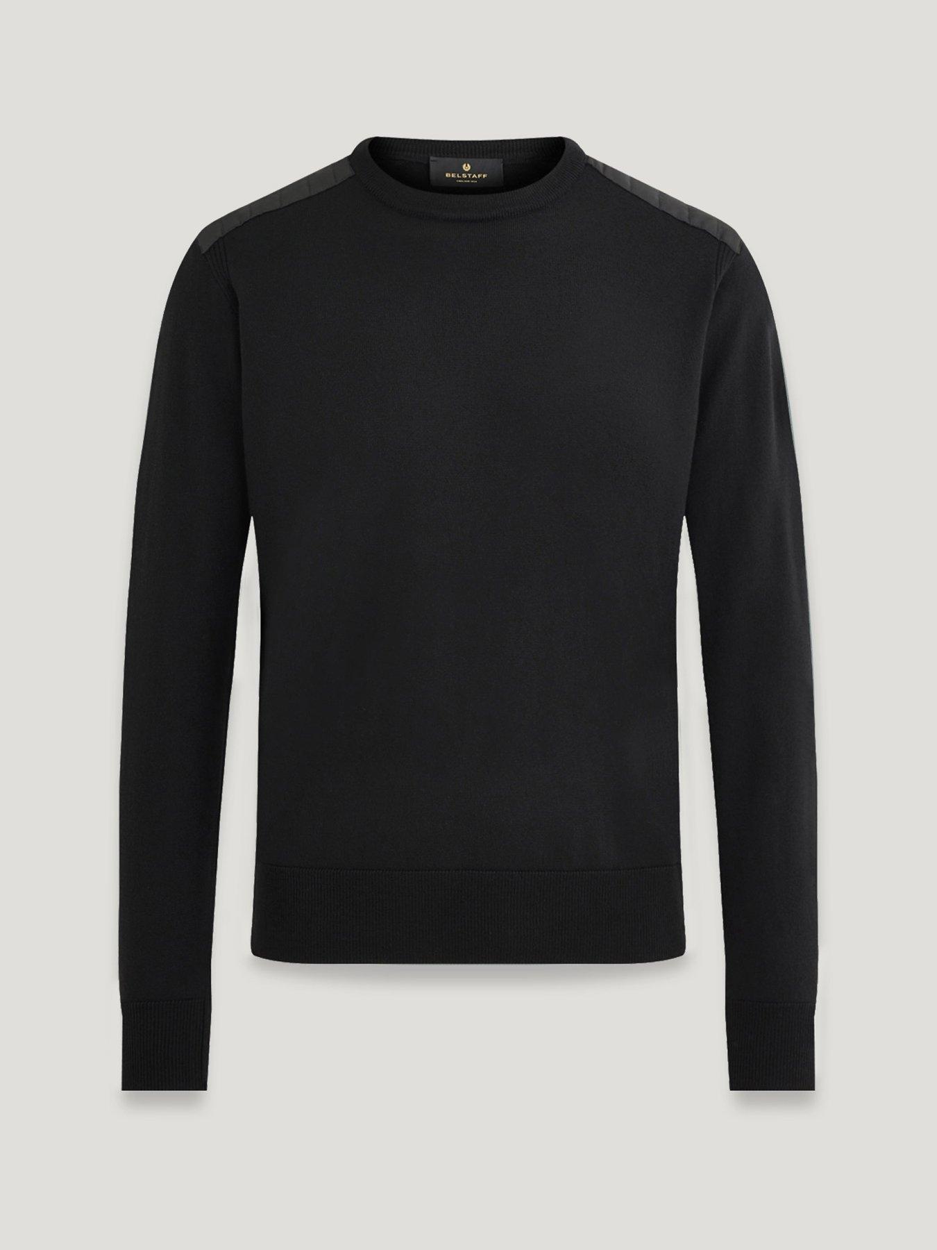 undefined Kerrigan Shoulder Patch Merino Wool Knitted Jumper - Black