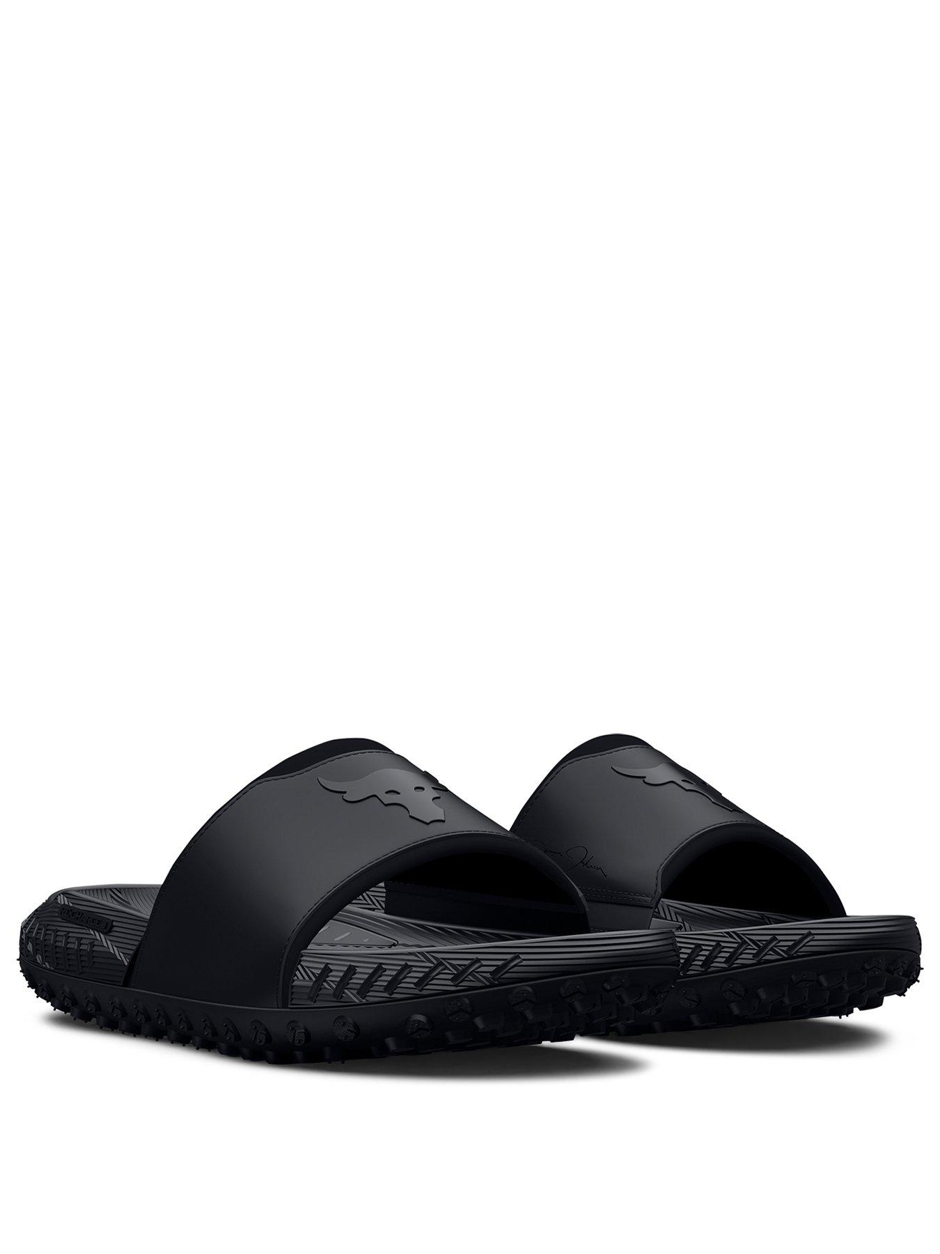 under-armour-adults-unisex-lifestyle-project-rock-3-slides-blackstillFront