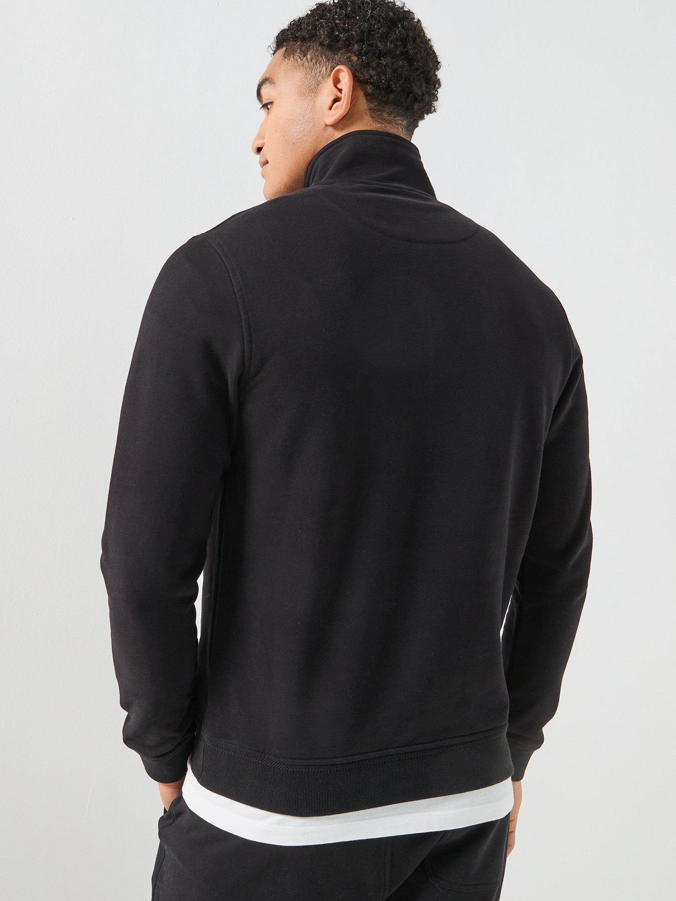 Image 2 of 6 of Belstaff Left Chest Patch Logo Regular Fit 1/4 Zip Sweatshirt - Black