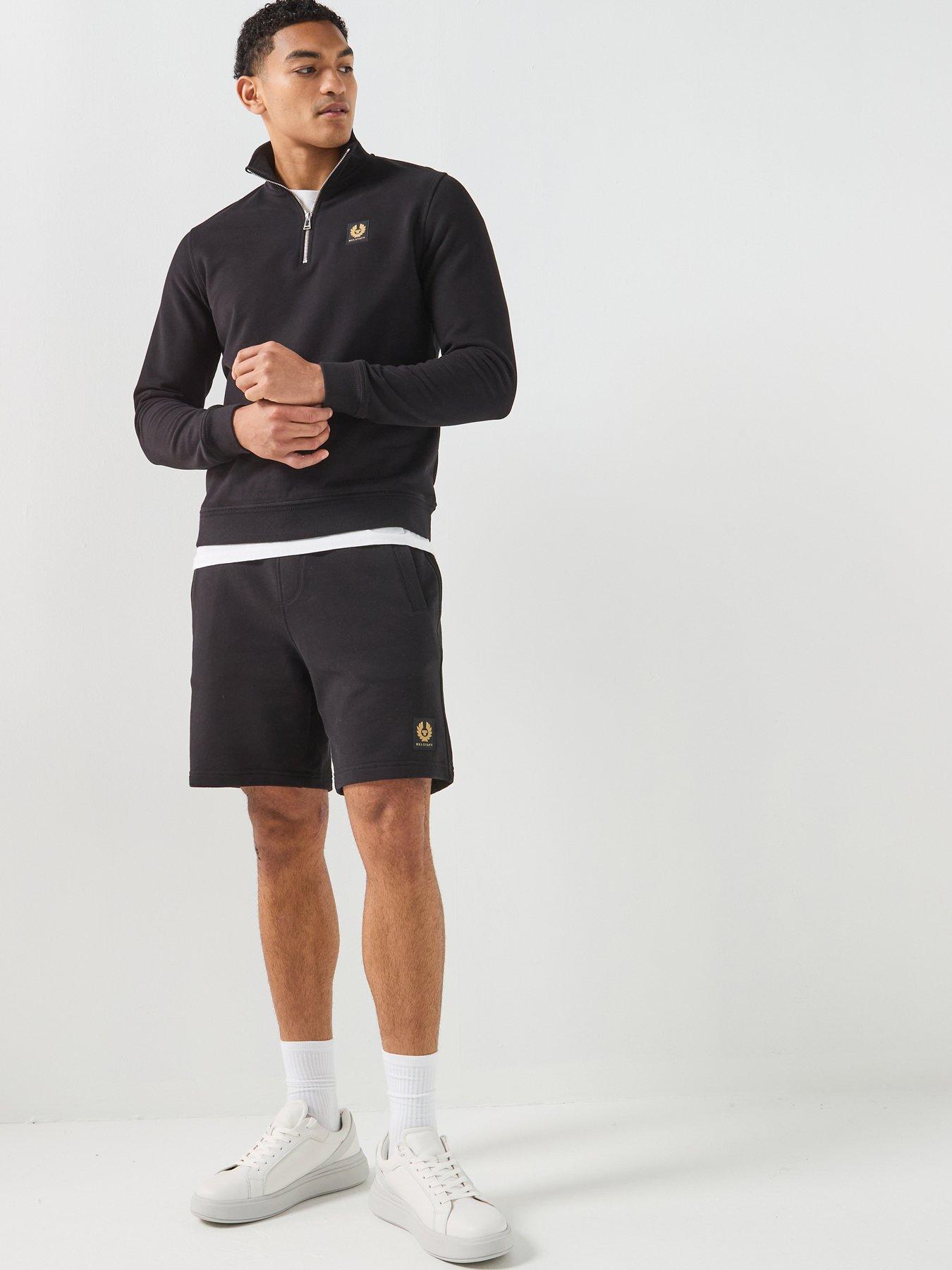 Image 3 of 6 of Belstaff Left Chest Patch Logo Regular Fit 1/4 Zip Sweatshirt - Black