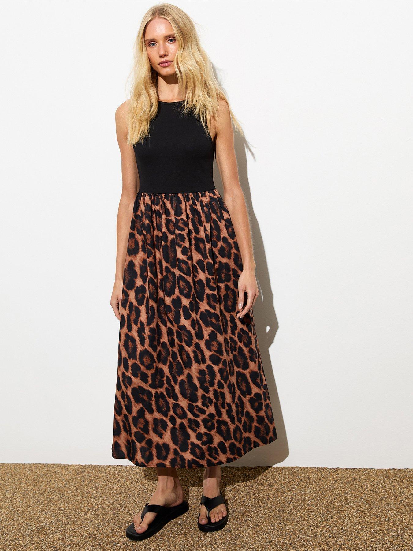 new-look-black-cotton-blend-abstract-print-midi-dress