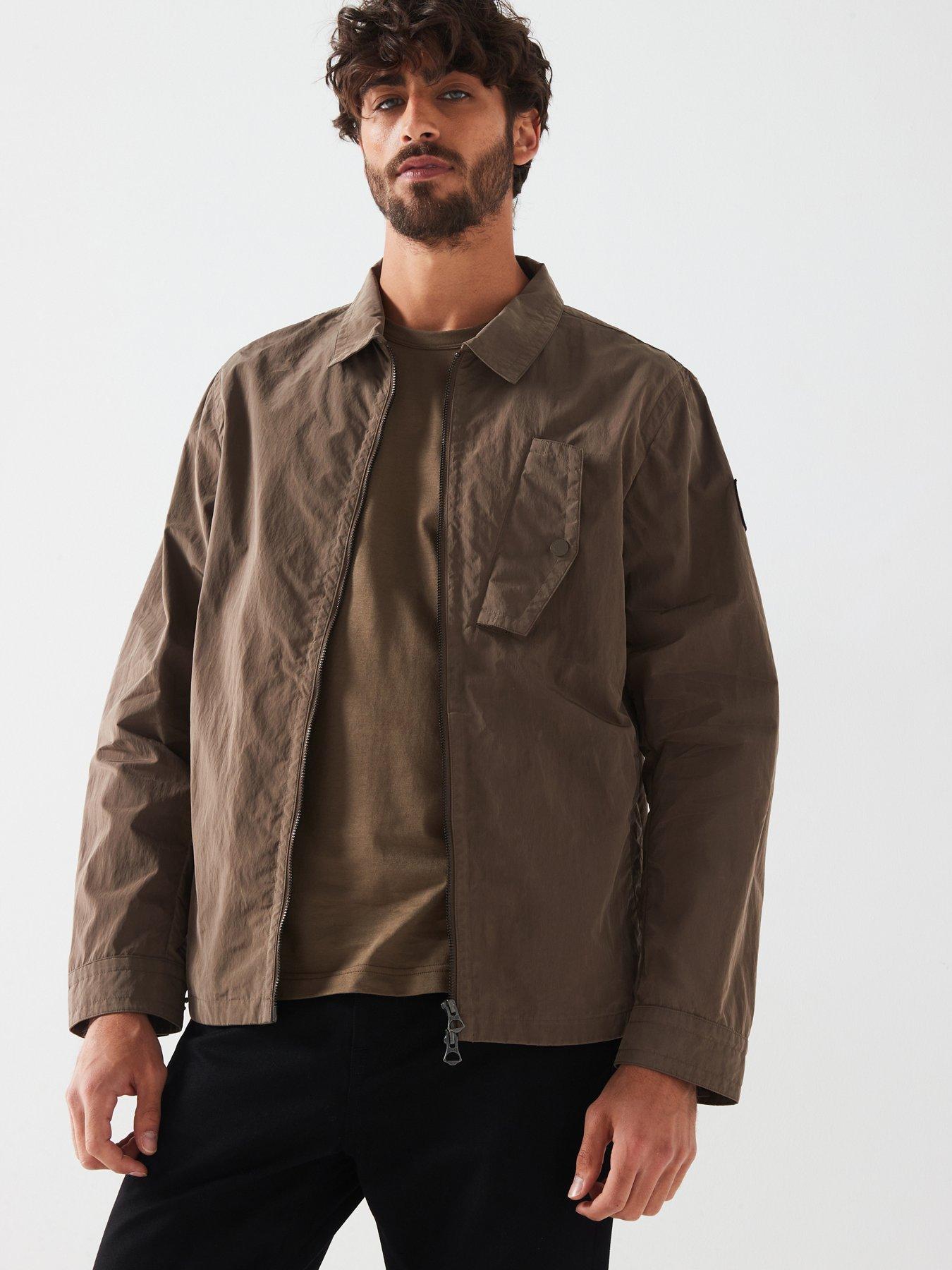 Image of Belstaff Hauler Washed Nylon Zip Overshirt - Natural