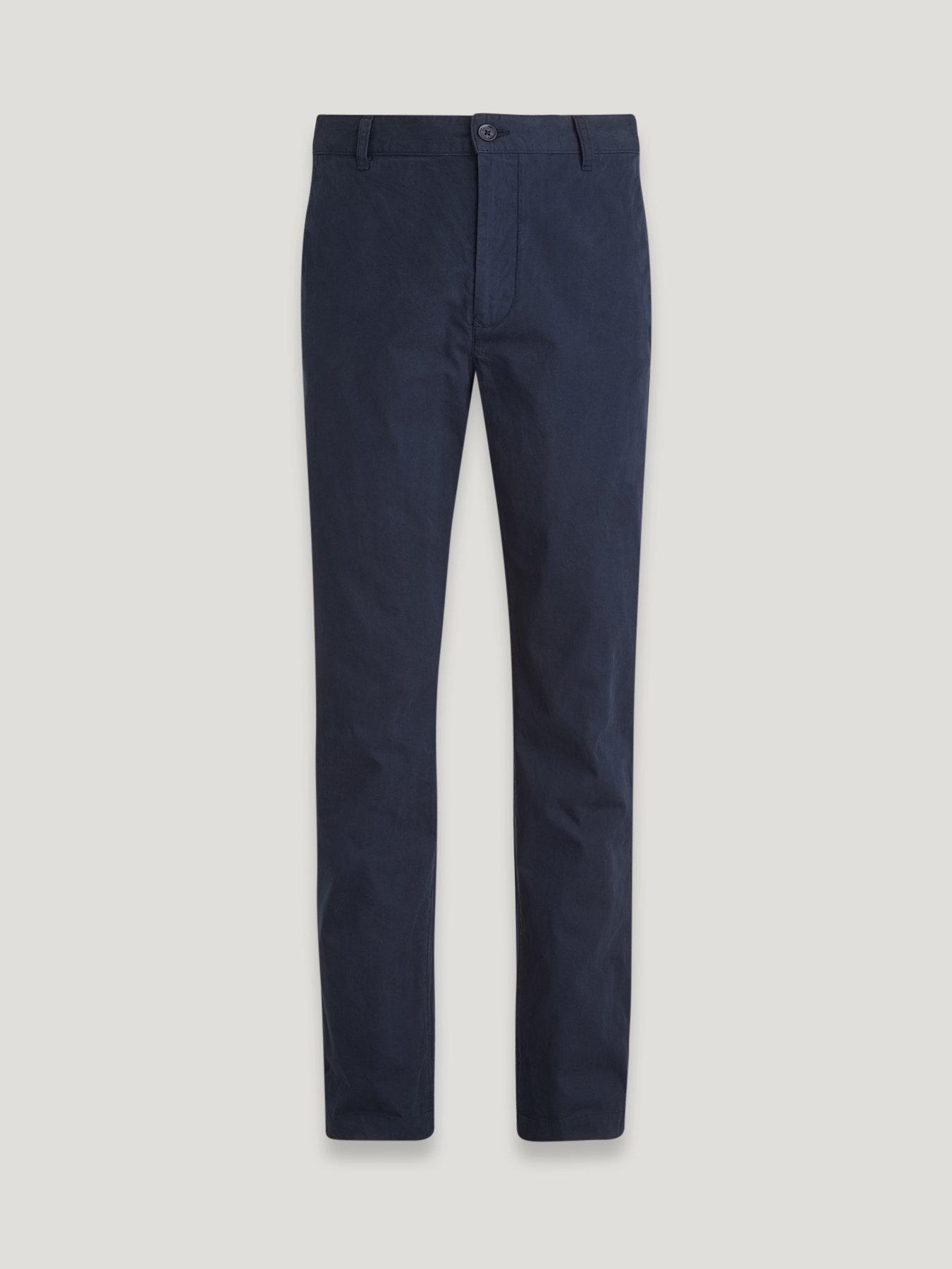 Image of Belstaff Cotton Chino Trousers - Dark Blue