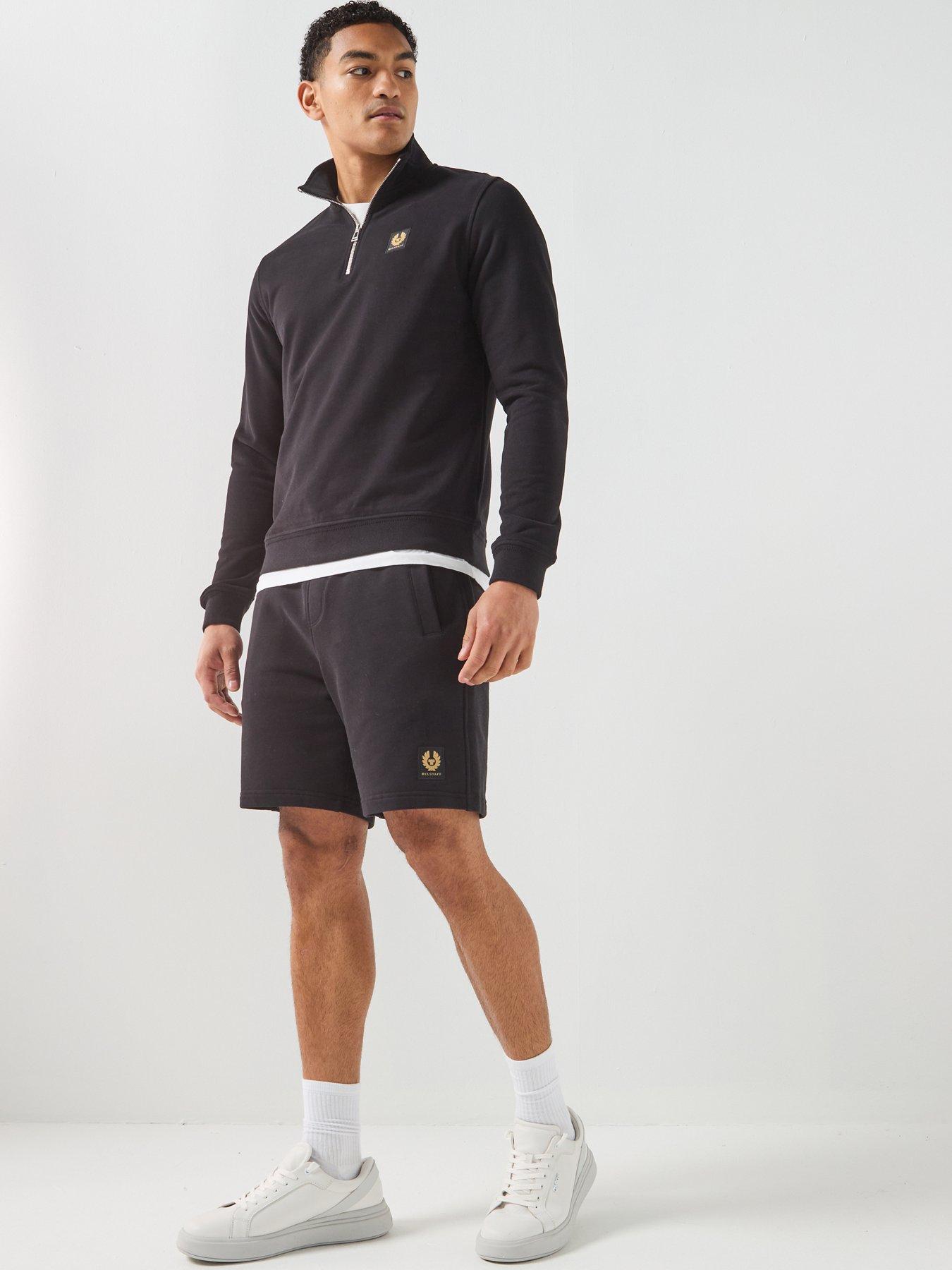 Image 3 of 6 of Belstaff Logo Patch Jersey Shorts - Black