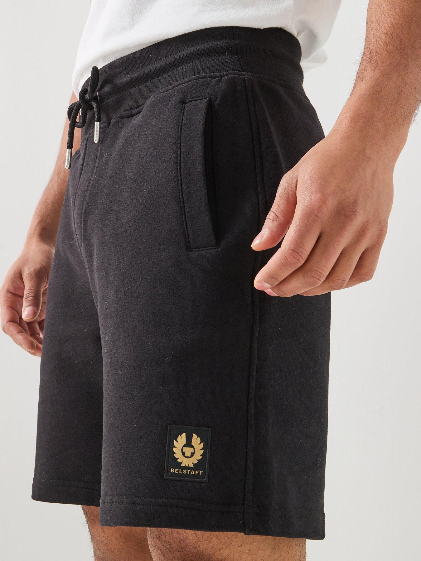 Image 4 of 6 of Belstaff Logo Patch Jersey Shorts - Black