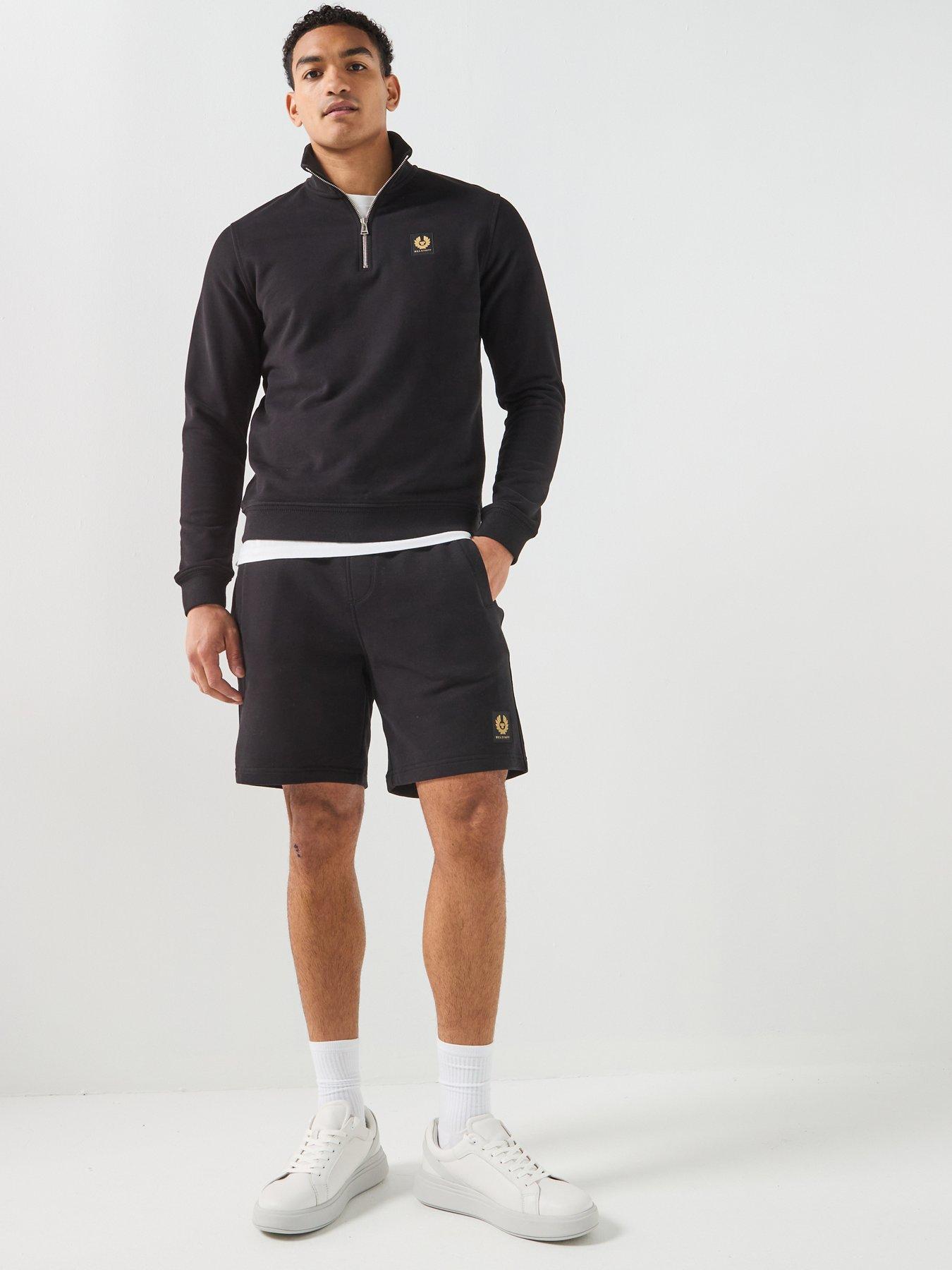Image 5 of 6 of Belstaff Logo Patch Jersey Shorts - Black