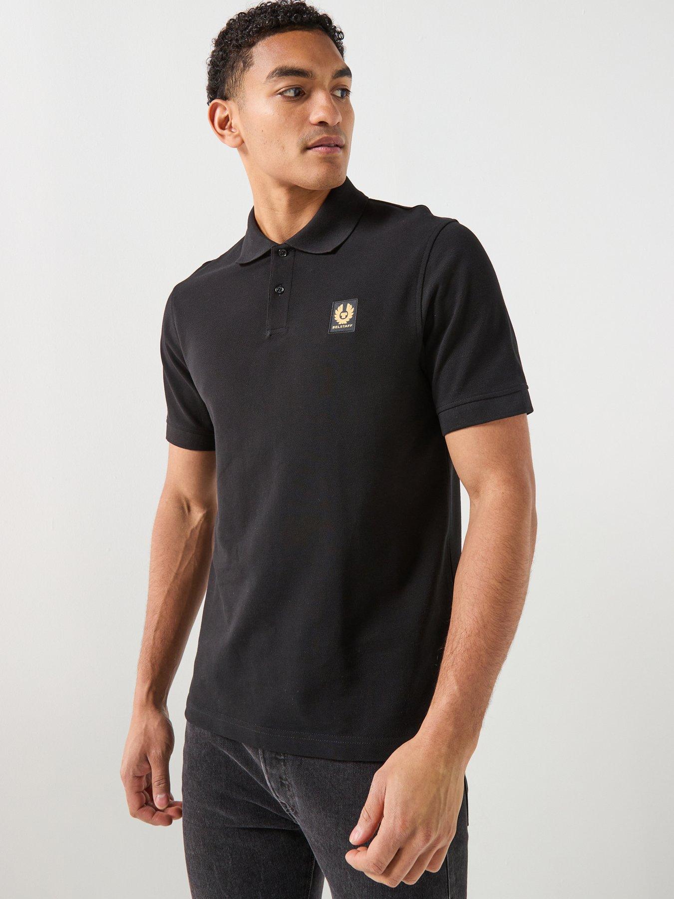 Belstaff Left Chest Patch Logo Regular Fit Polo Shirt - Black