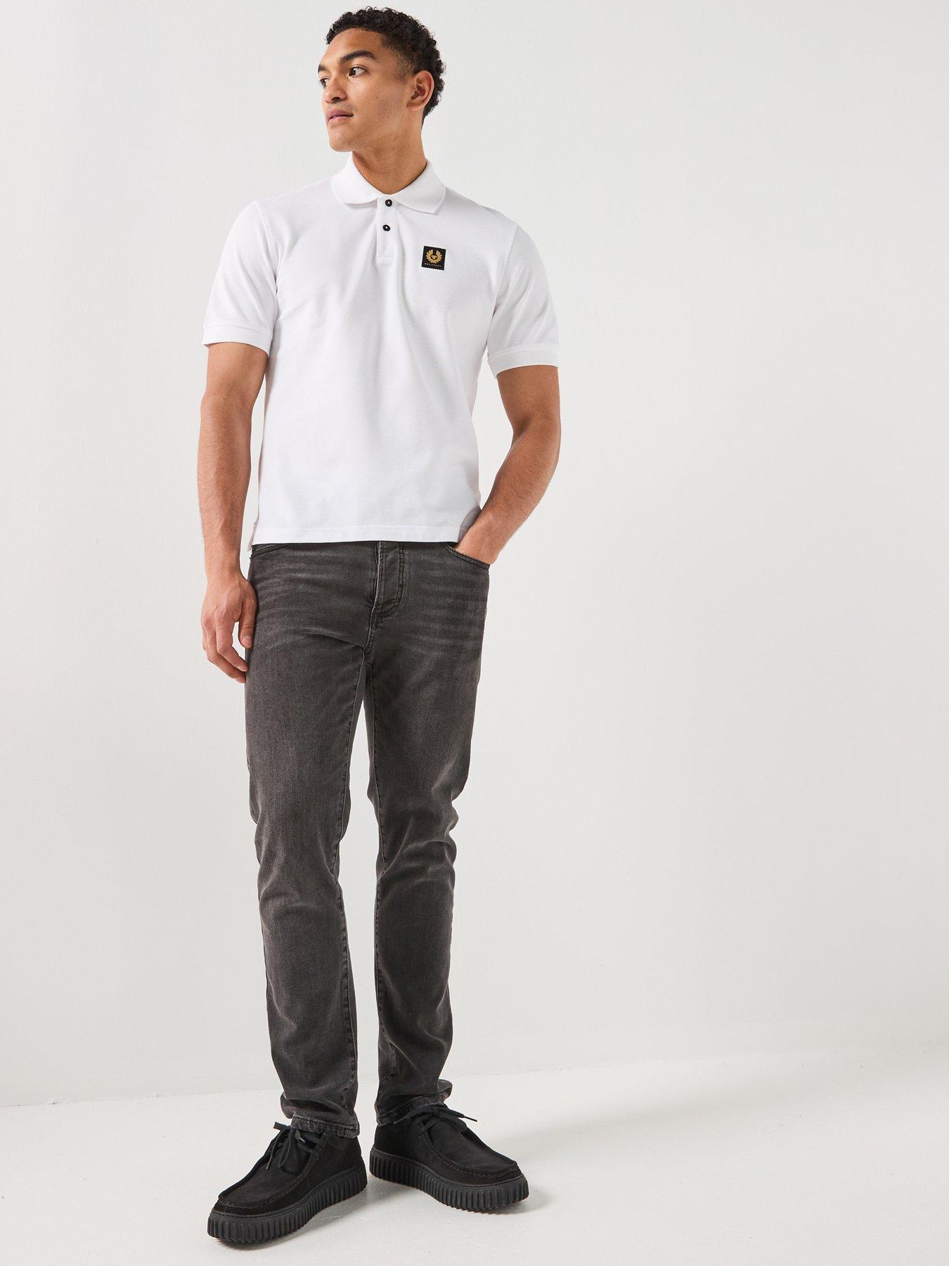 Image 3 of 5 of Belstaff Left Chest Patch Logo Regular Fit Polo Shirt - White