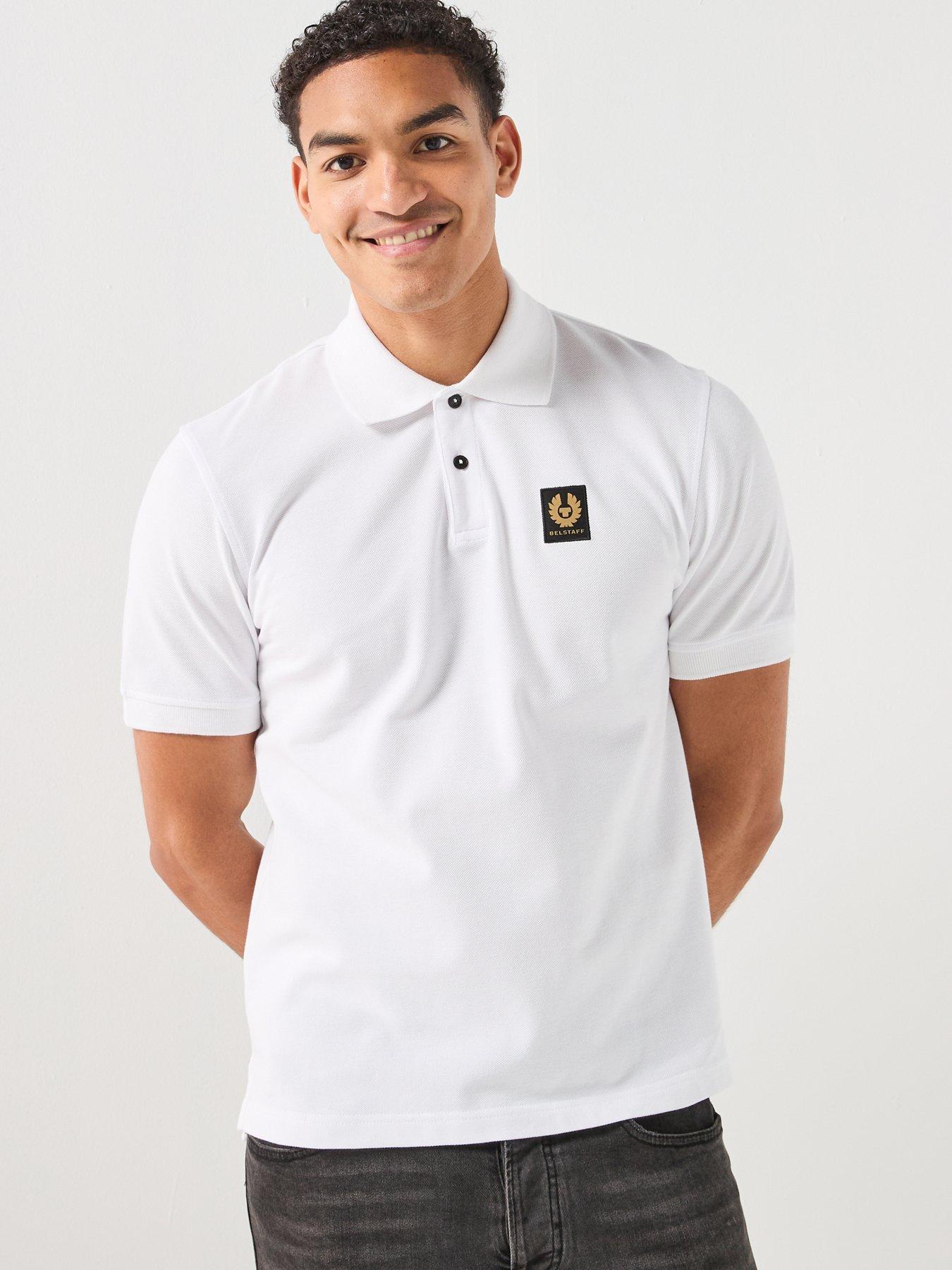Image 5 of 5 of Belstaff Left Chest Patch Logo Regular Fit Polo Shirt - White
