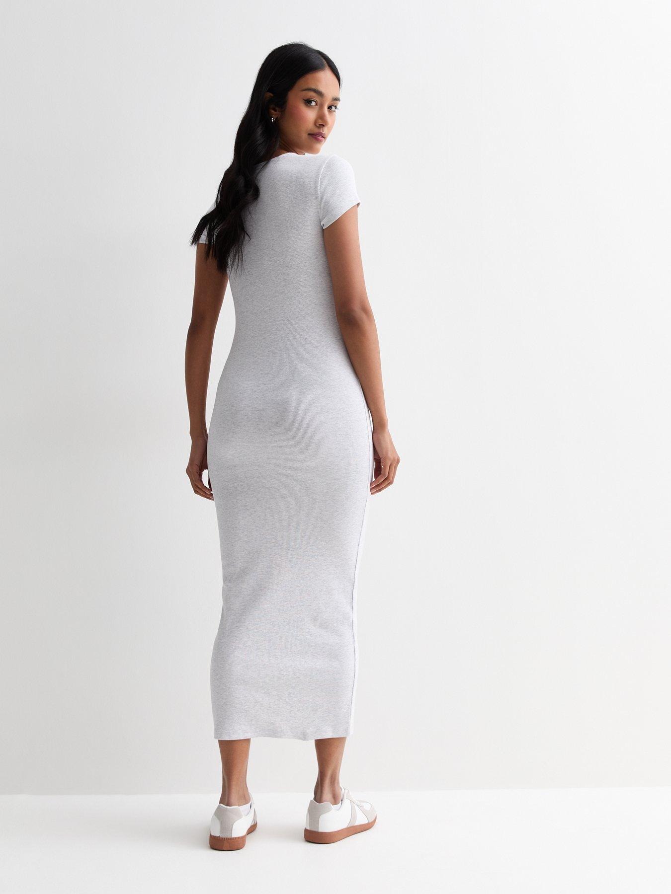 new-look-pale-grey-stretch-cotton-bodycon-midi-dressstillFront