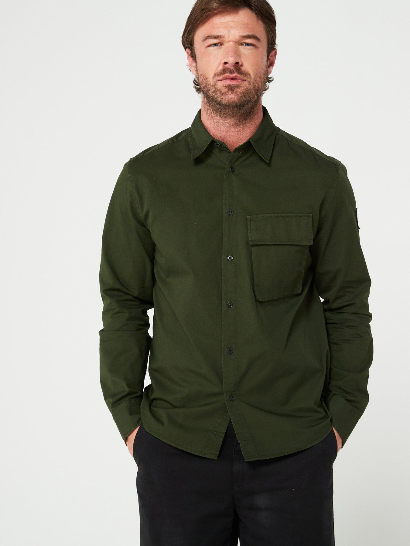 belstaff-belstaff-logo-patch-sleeve-garment-dyed-cotton-shirt-dark-greenfront