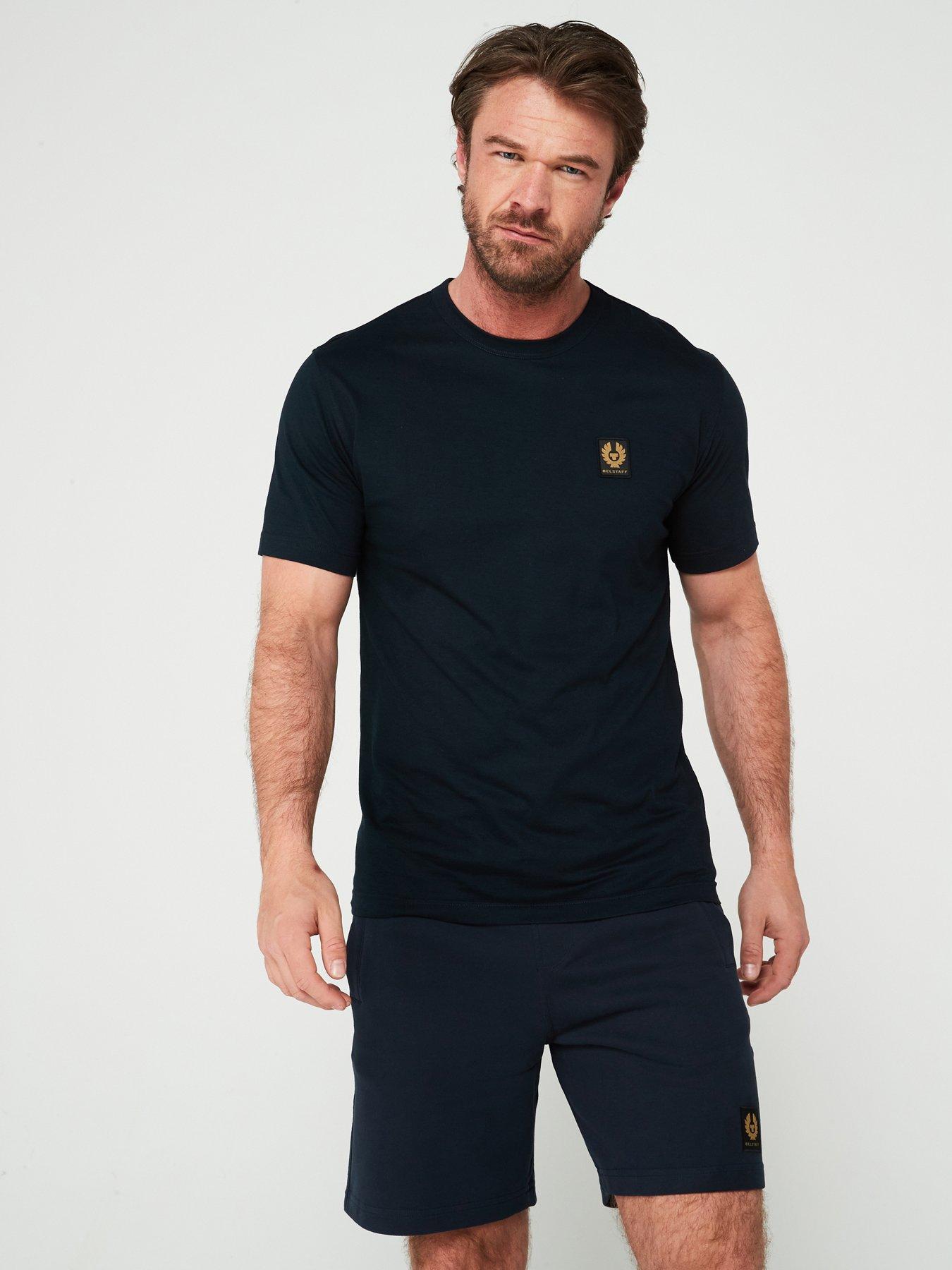 Belstaff Left Chest Patch Logo Regular Fit T-Shirt - Dark Blue