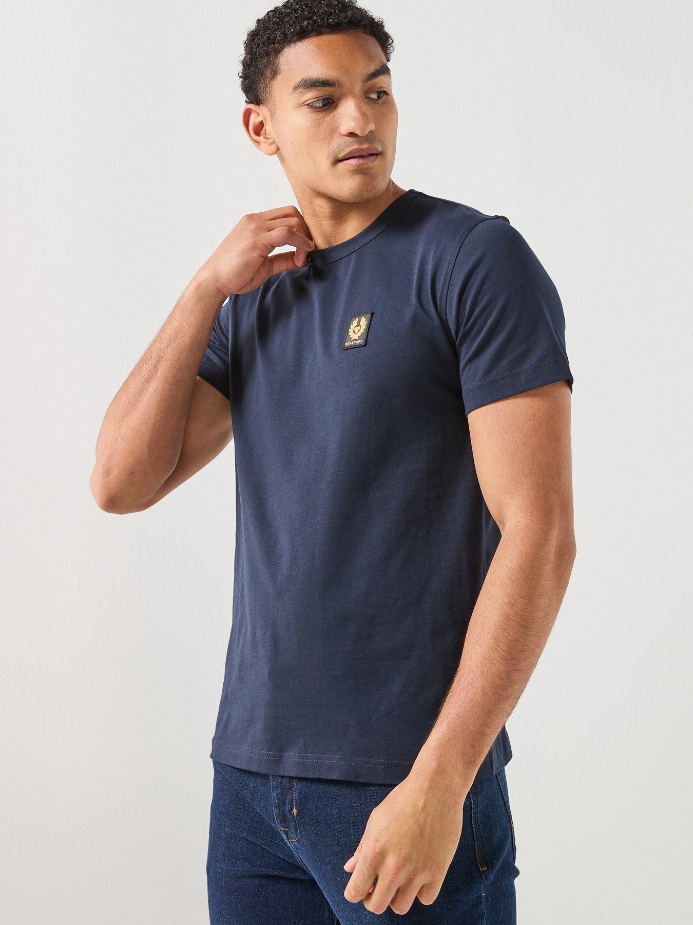 Image 1 of 6 of Belstaff Logo Patch Regular Fit T-shirt - Dark Blue