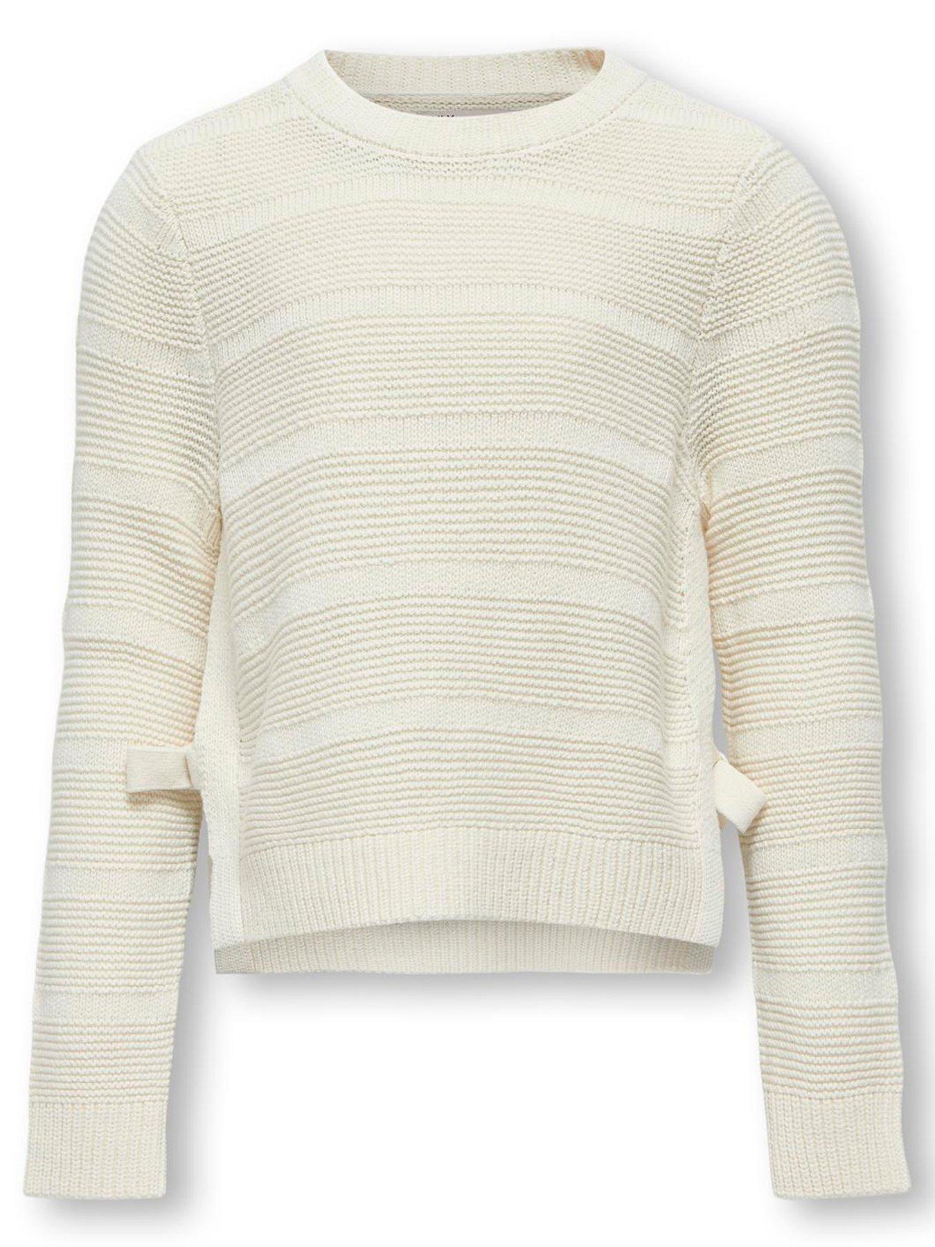 only-kids-girls-tie-side-knitted-jumper-light-cream