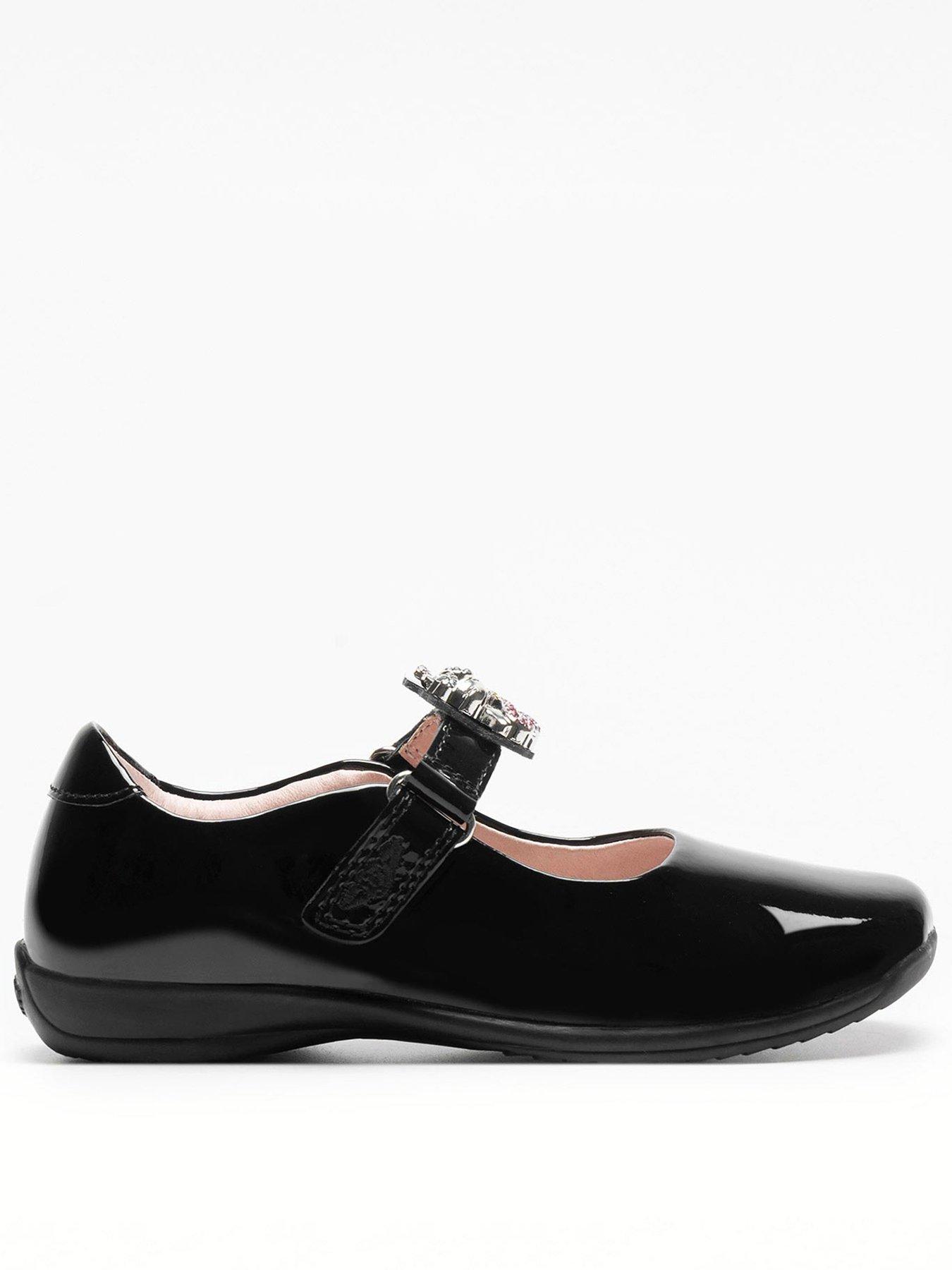 Image 1 of 6 of Lelli Kelly Lelli Kelly Bianca Unicorn Interchangeable Strap Mary Jane School Shoe - Black