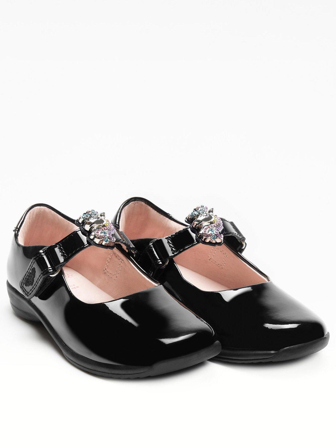 Image 2 of 6 of Lelli Kelly Lelli Kelly Bianca Unicorn Interchangeable Strap Mary Jane School Shoe - Black