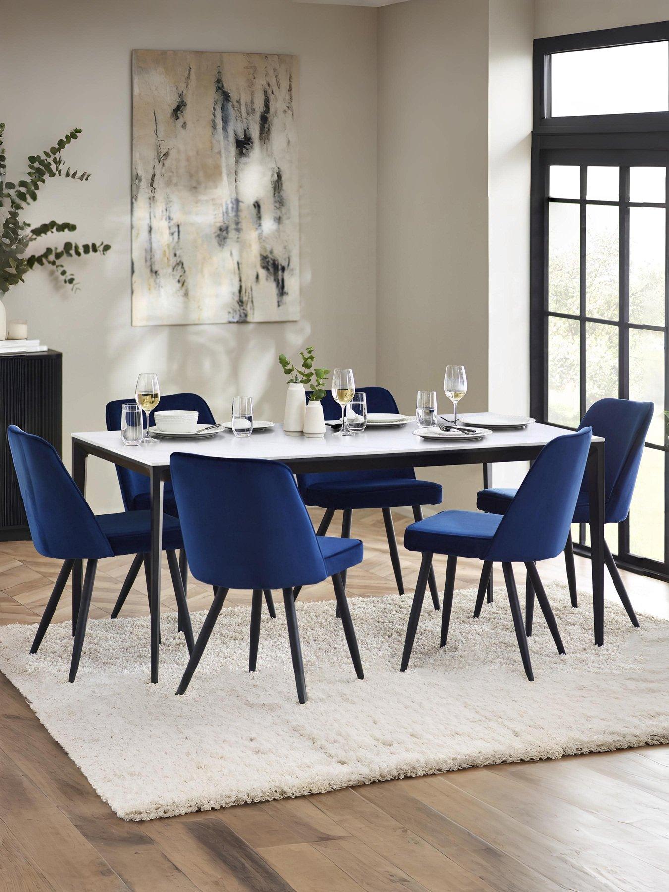 Image 1 of 4 of Julian Bowen Miami Rectangular Stone Top Dining Table