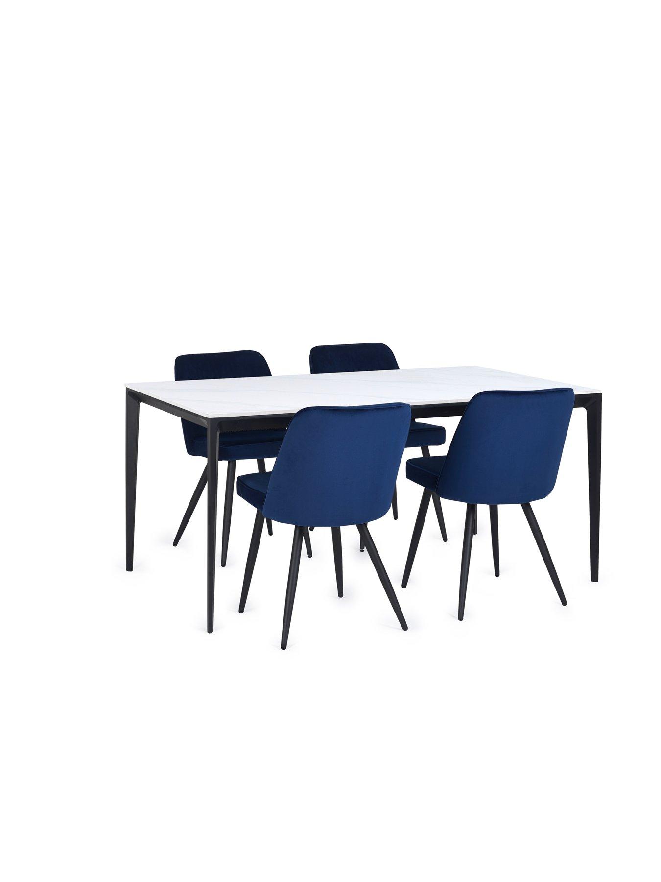 Image 3 of 4 of Julian Bowen Miami Rectangular Stone Top Dining Table