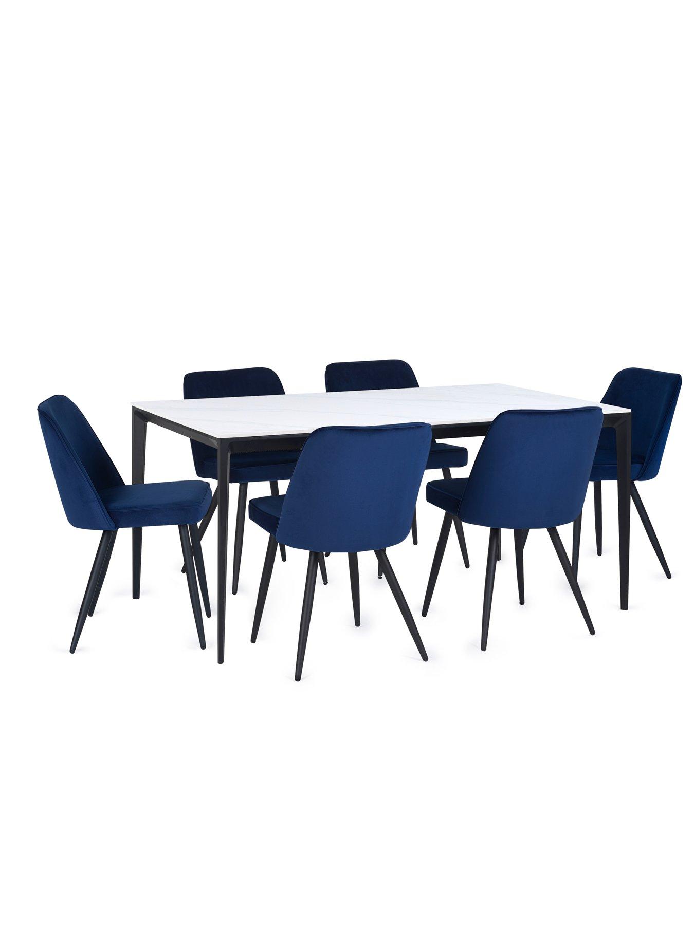 Image 4 of 4 of Julian Bowen Miami Rectangular Stone Top Dining Table