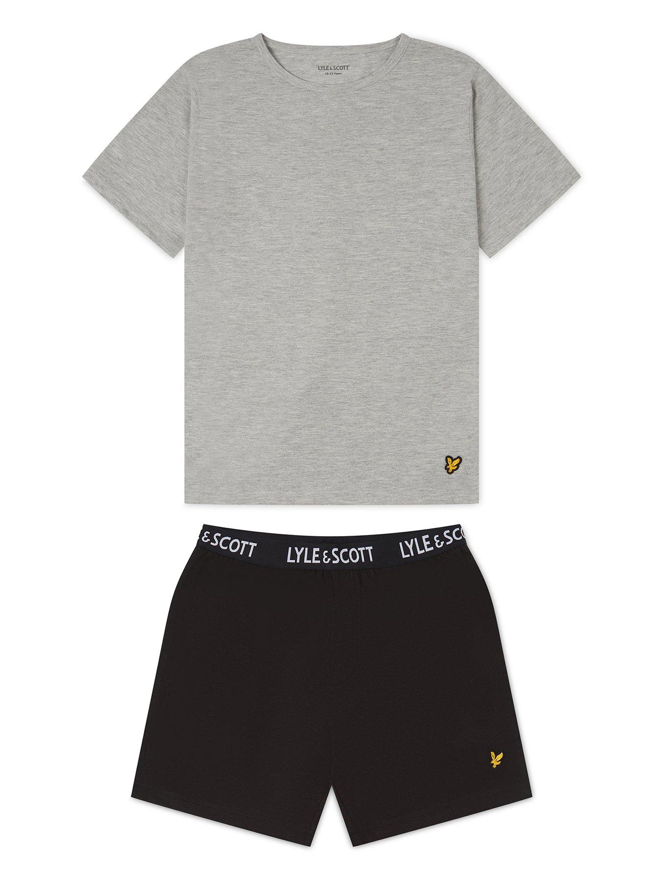 lyle-scott-sleepwear-shorts-set-grey