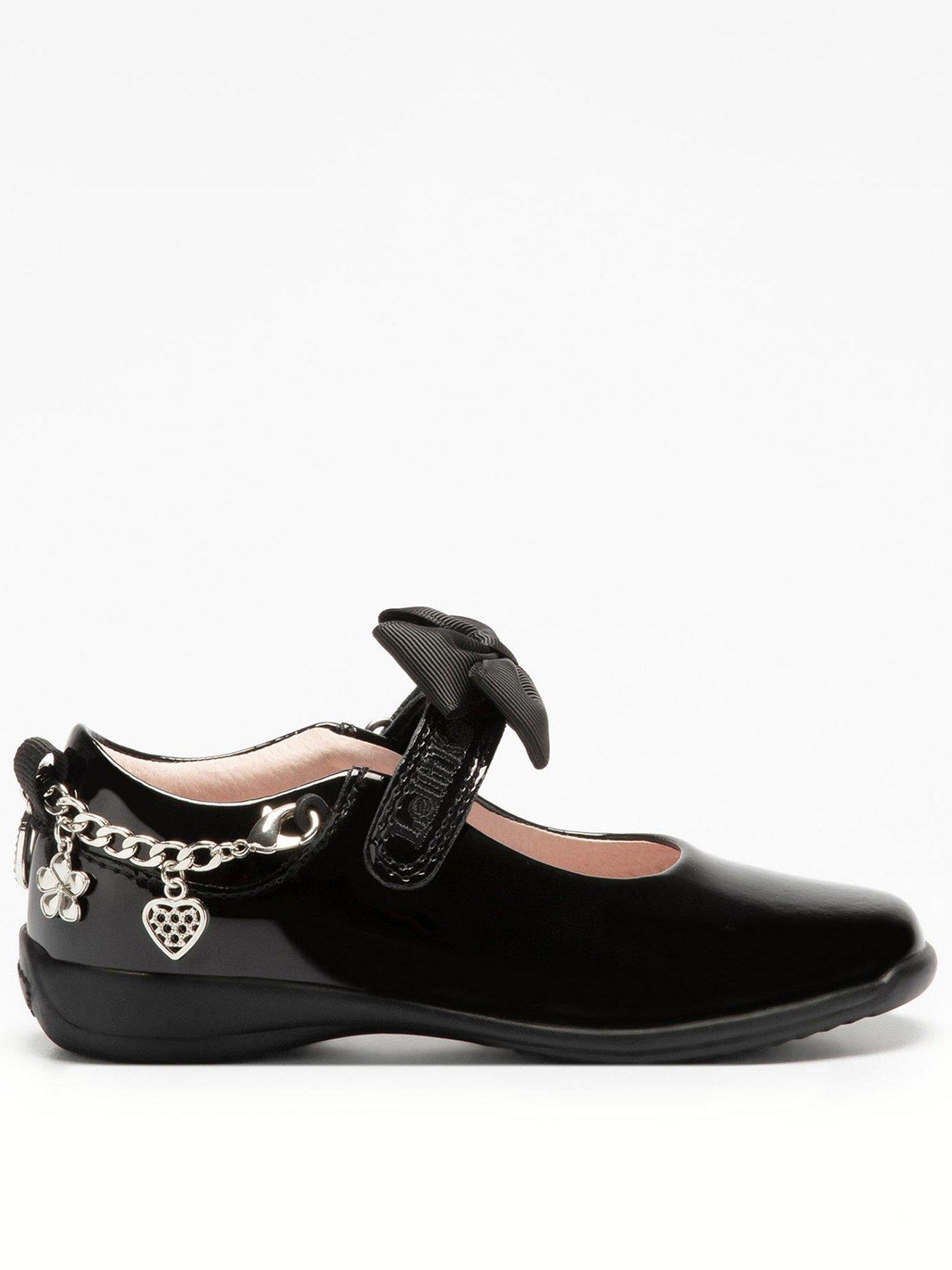 Image 1 of 5 of Lelli Kelly Lelli Kelly Alicia Bracelet Removeable Bow Patent School Shoe - Black