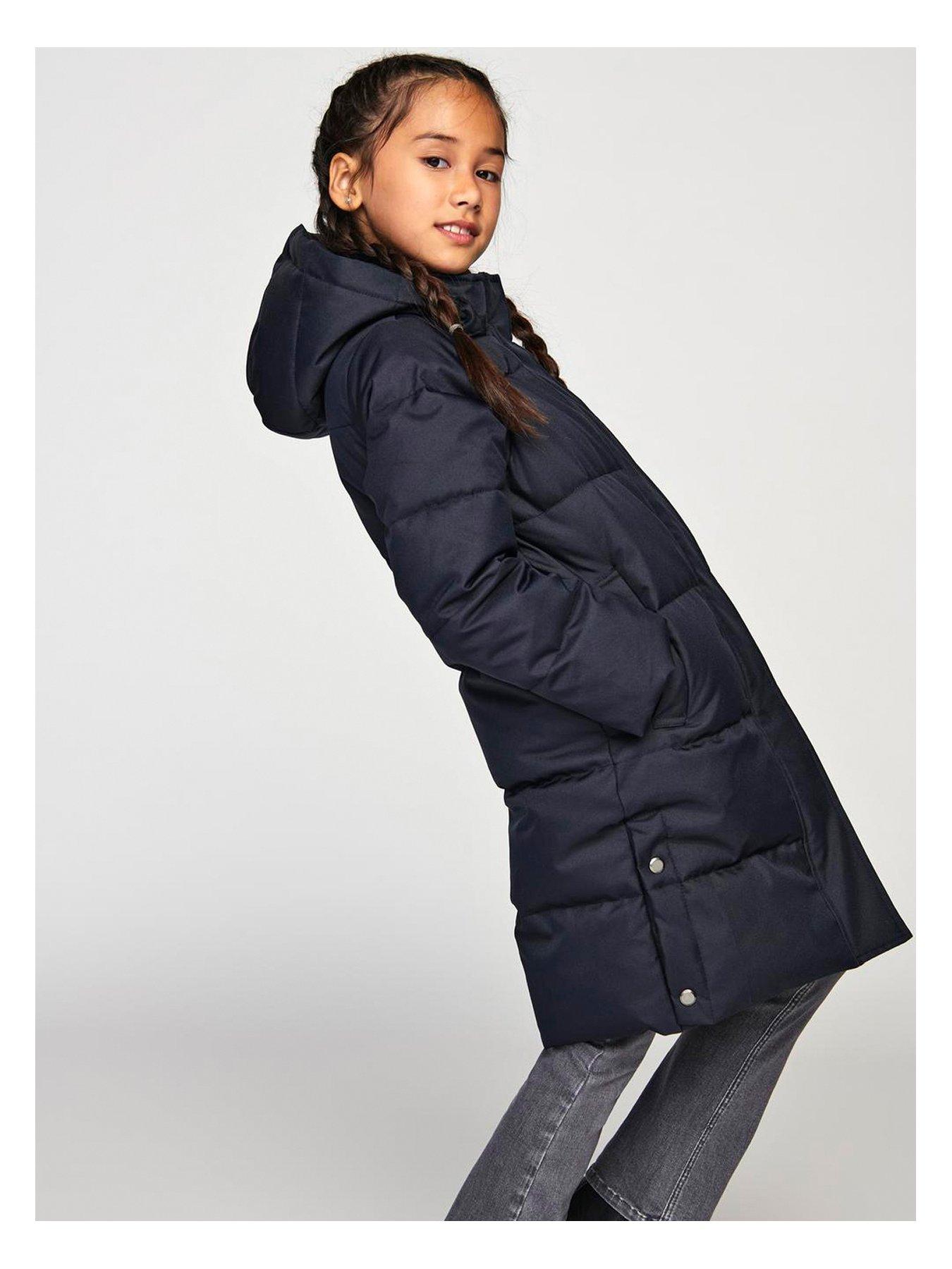 only-kids-girls-irene-long-padded-coat-navy