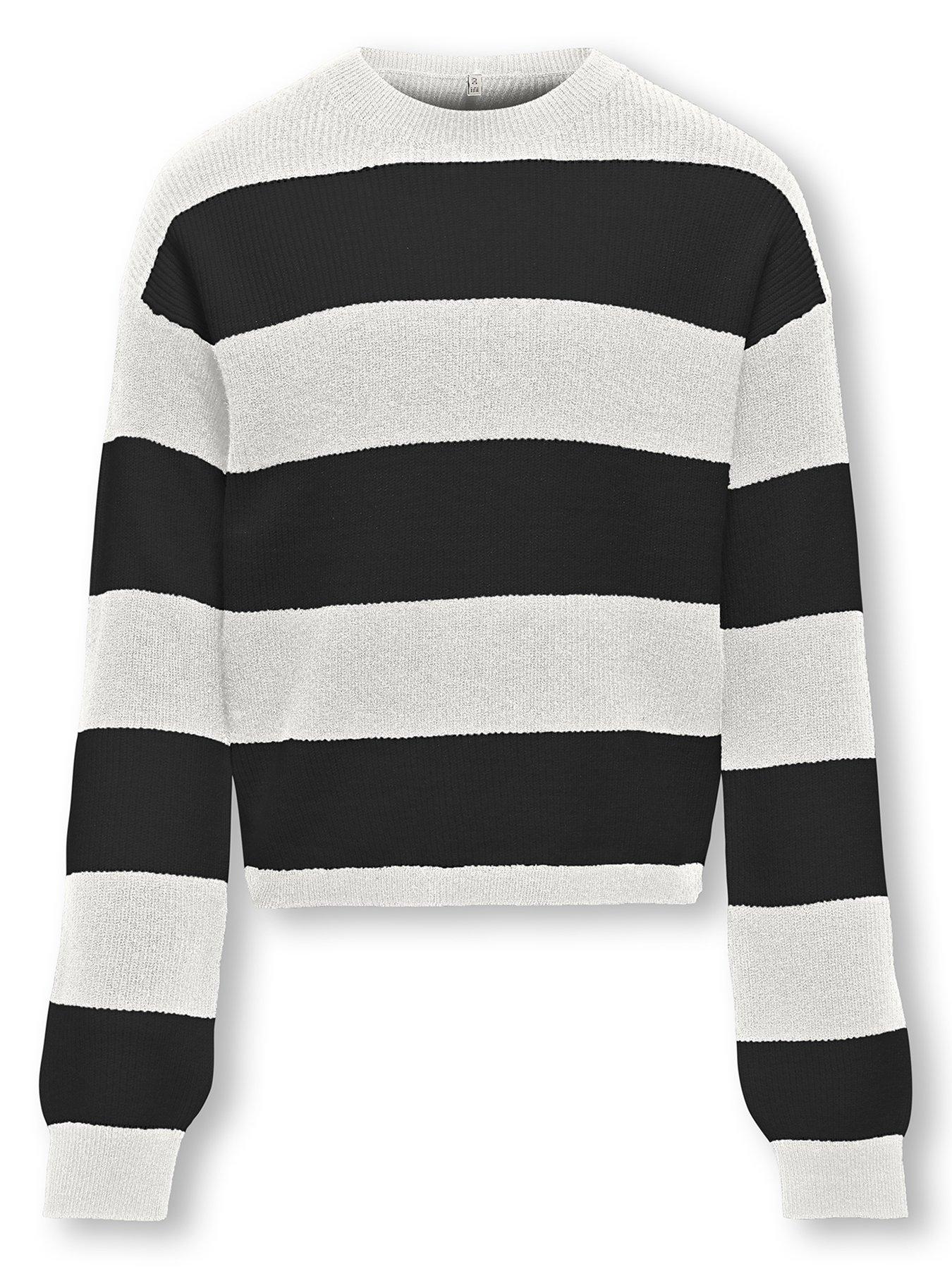 only-kids-girls-wide-striped-knitted-jumper-whiteblack