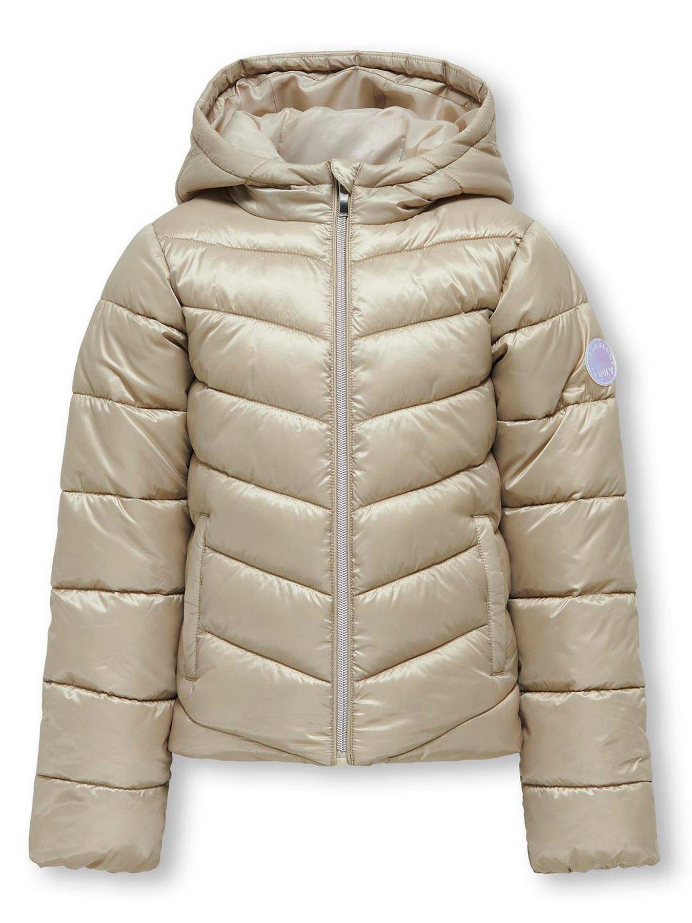 only-kids-girls-metallic-padded-jacket-beige