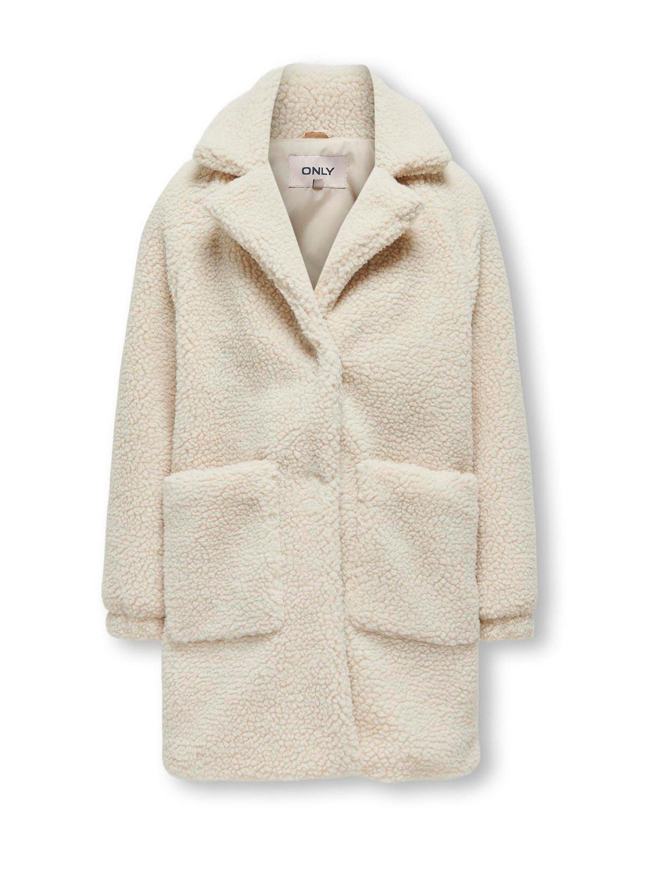 only-kids-girls-teddy-fleece-long-coat-creamstillFront