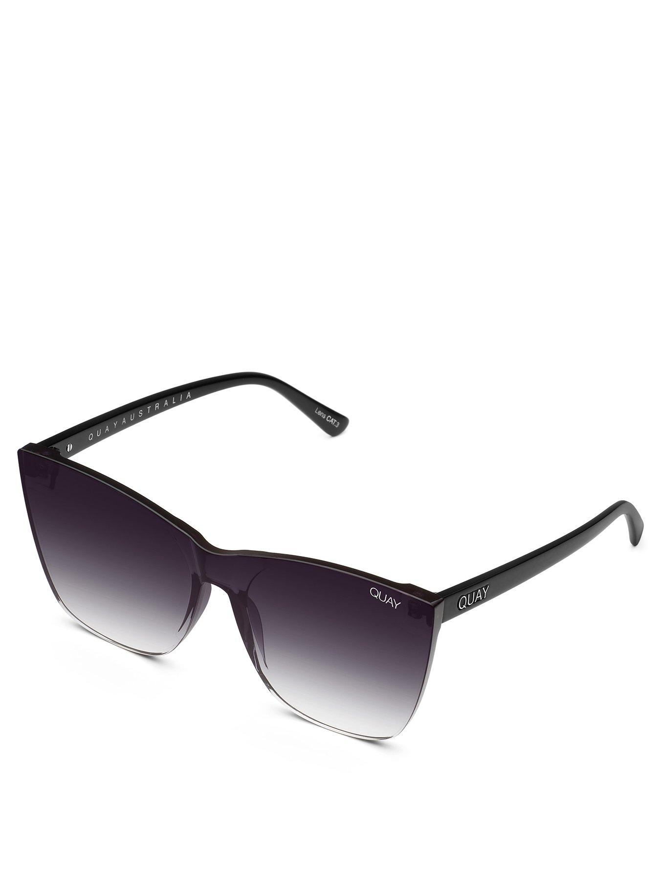 Image of QUAY AUSTRALIA Come Thru Dramatic Fade Cateye Frame Sunglasses- Black