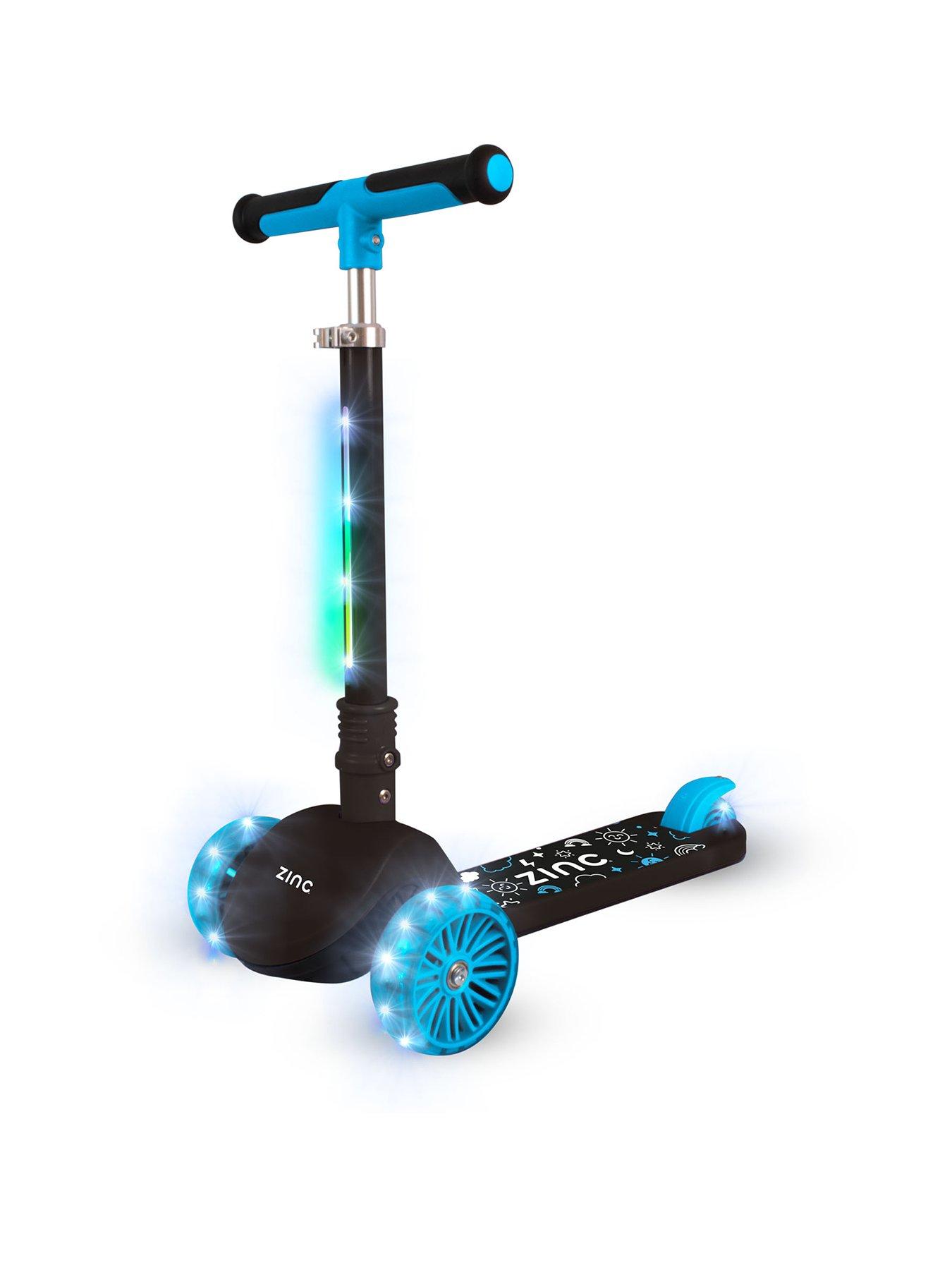 Image of Zinc Three Wheeled Folding T-Motion Shine Scooter - Blue