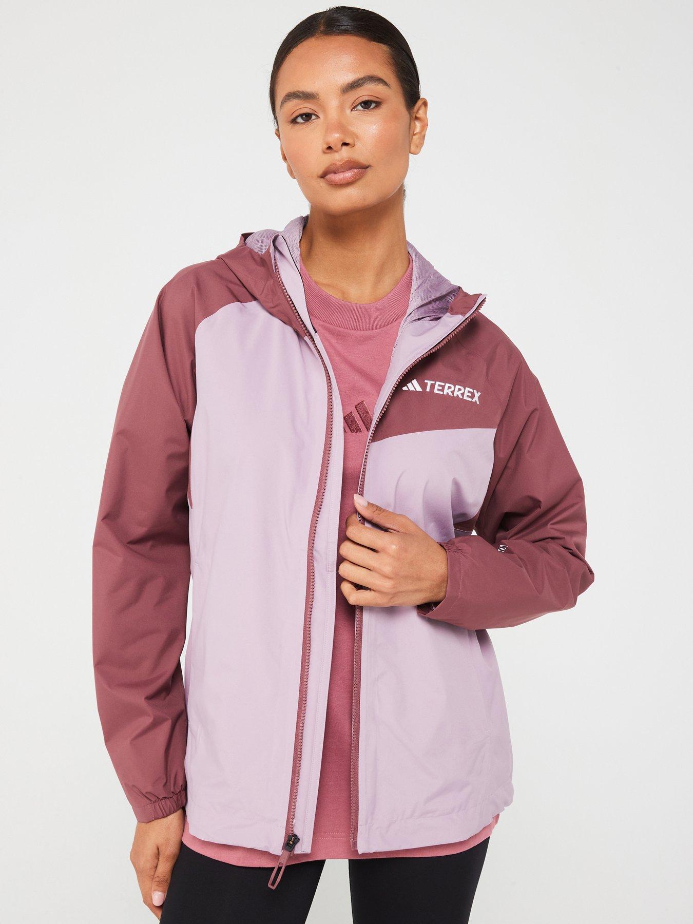 adidas-terrex-womens-2l-rain-jacket--brown