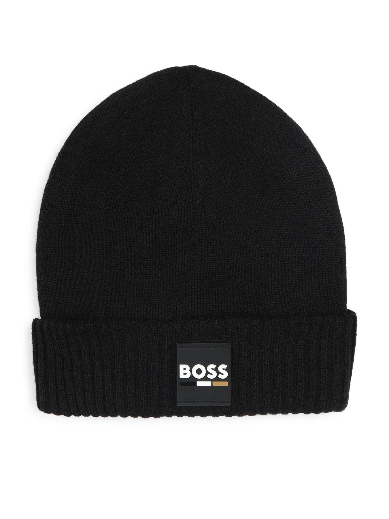 boss-boys-beanie-hat-blackfront