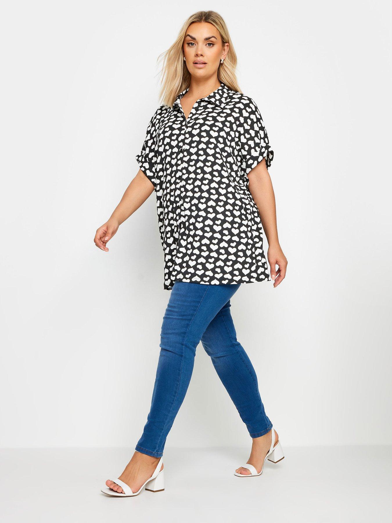 yours-curve-heart-printed-structured-shirt-blackback