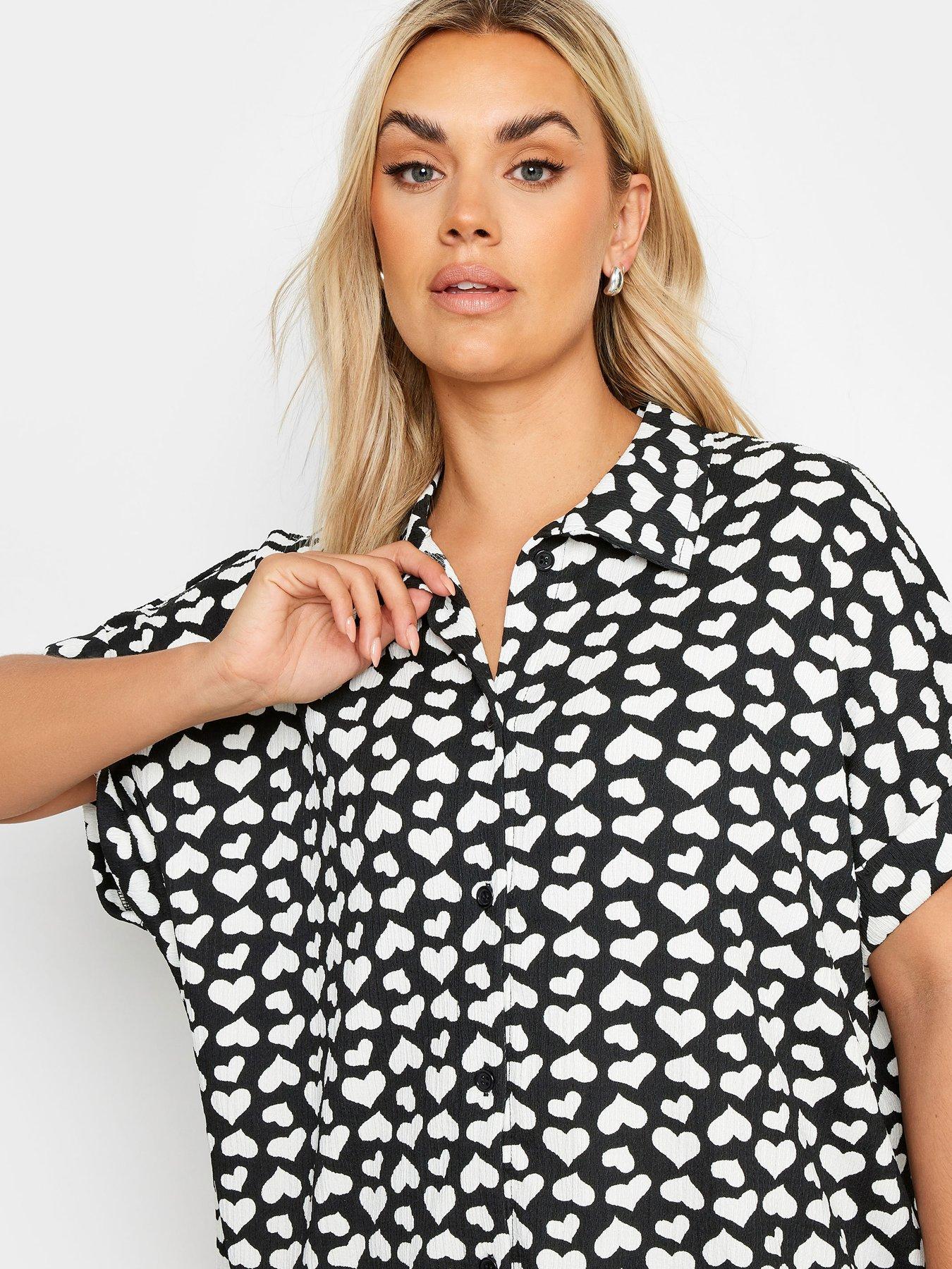 yours-curve-heart-printed-structured-shirt-blackoutfit