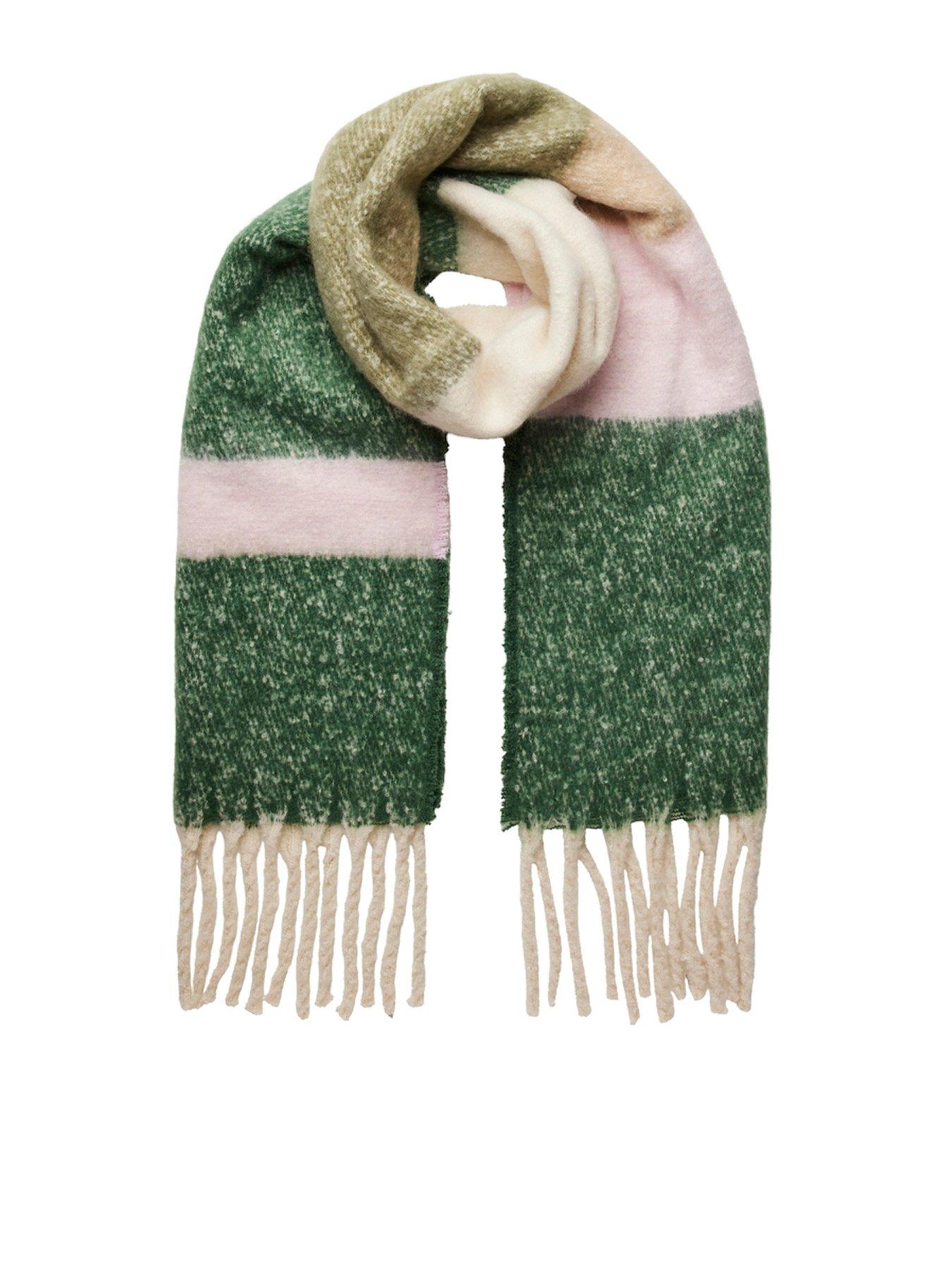 pieces-tassle-detail-scarf-green